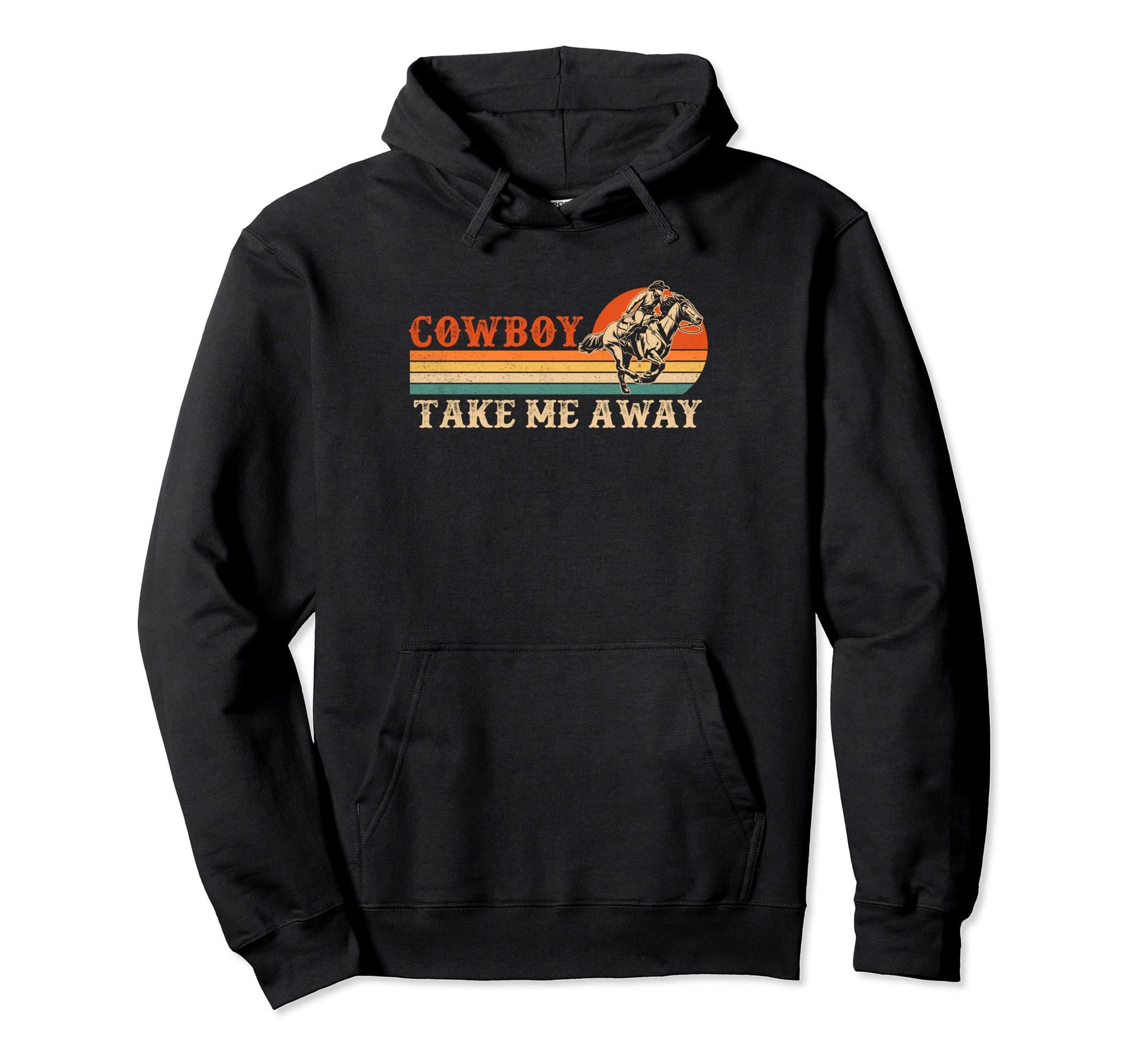 Cowboy Take Me Away Western Rodeo Cowboy Hoodie - Minimalist Print Unisex - T-Shirt, Sweatshirt, Hoodie