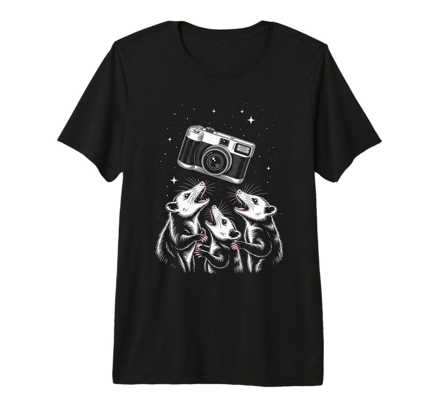 Opossum Camera Photography Scene Tri T-Shirt - Custom Art Print Unisex - T-Shirt, Sweatshirt, Hoodie