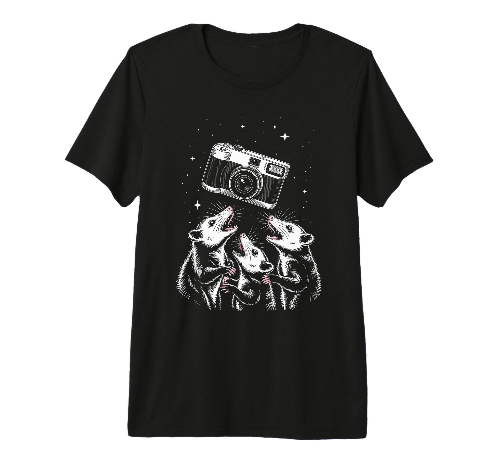 Opossum Camera Photography Scene Tri T-Shirt - Custom Art Print Unisex - T-Shirt, Sweatshirt, Hoodie