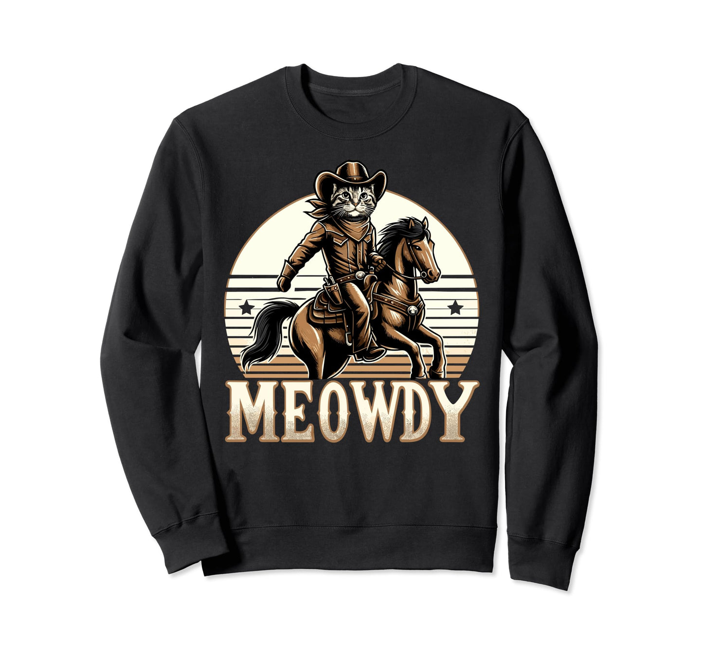 Meowdy Cat Cowboy Country Sweatshirt - Custom Art Print Unisex - T-Shirt, Sweatshirt, Hoodie
