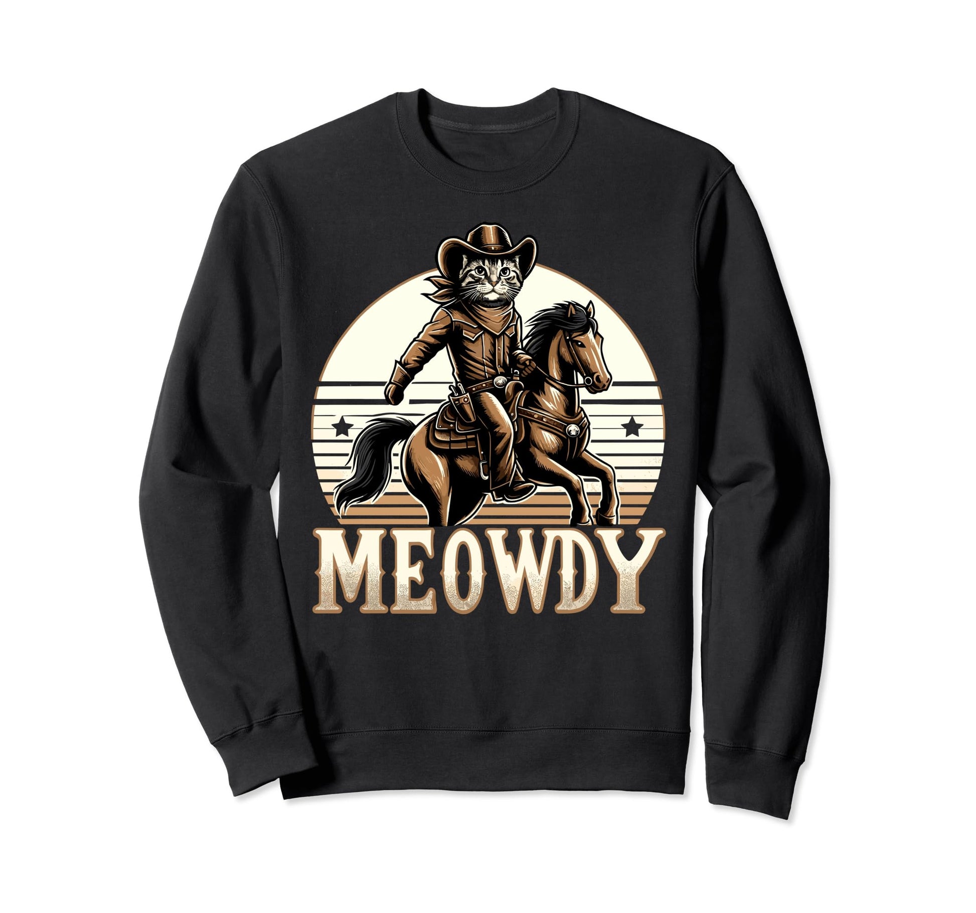Meowdy Cat Cowboy Country Sweatshirt - Custom Art Print Unisex - T-Shirt, Sweatshirt, Hoodie