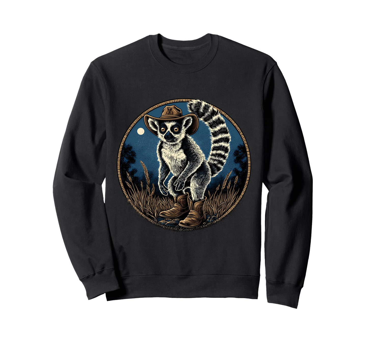 Lemur Cowboy Rodeo Cowgirl Sweatshirt - Aesthetic Graphic Men Women - T-Shirt, Sweatshirt, Hoodie
