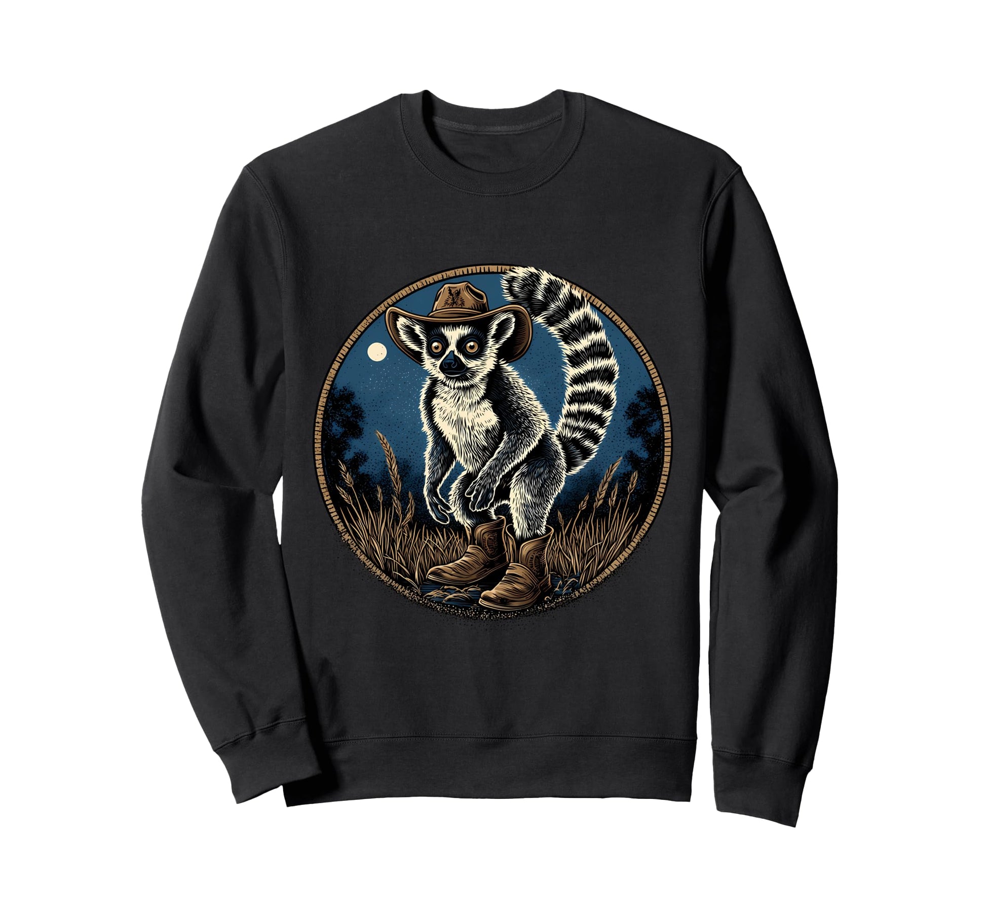 Lemur Cowboy Rodeo Cowgirl Sweatshirt - Aesthetic Graphic Men Women - T-Shirt, Sweatshirt, Hoodie