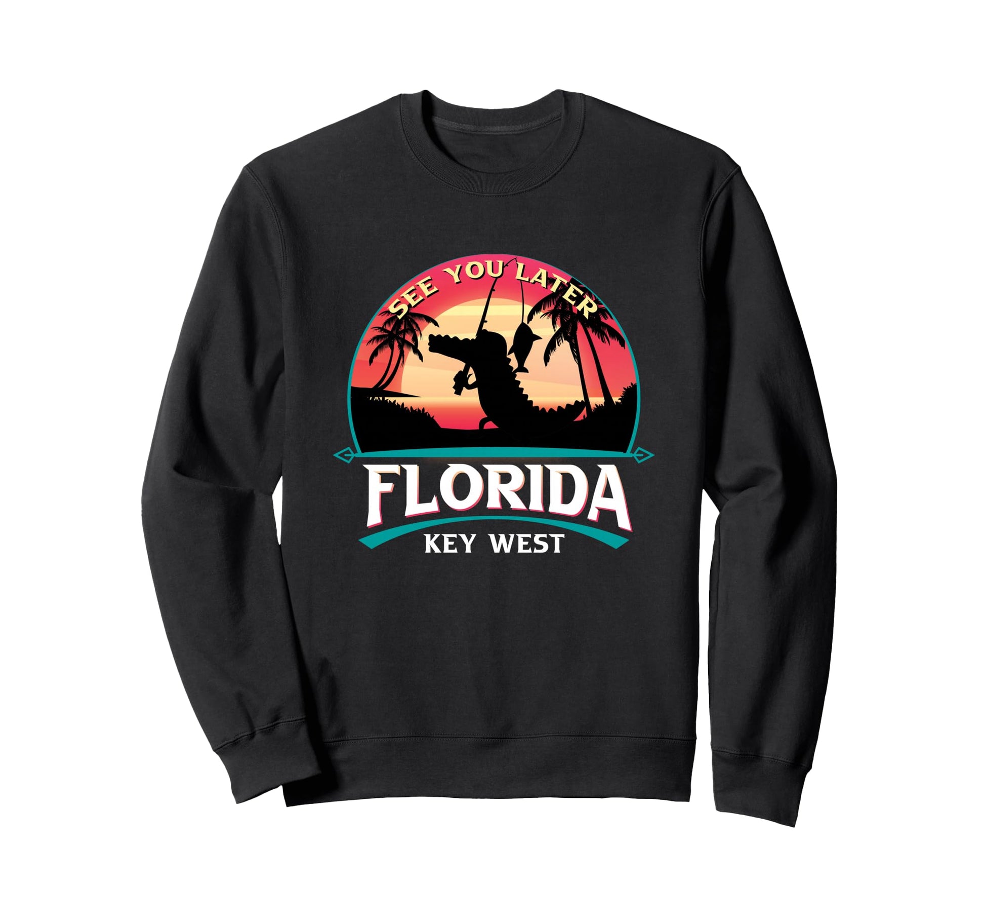Key West Florida Vacation Alligator Sweatshirt - Minimalist Print Unisex - T-Shirt, Sweatshirt, Hoodie