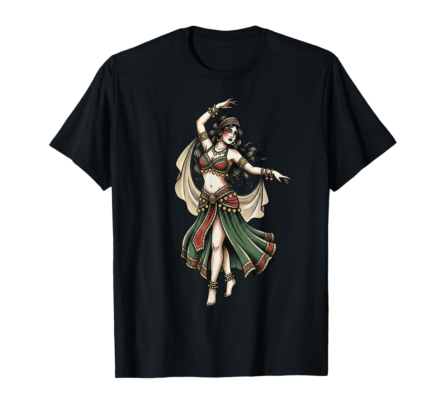 Boho Tattoo Traditional Dancer Flash T-Shirt - Custom Art Print Unisex - T-Shirt, Sweatshirt, Hoodie