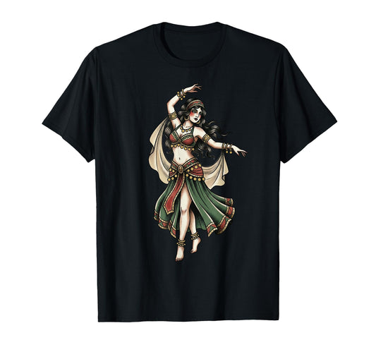 Boho Tattoo Traditional Dancer Flash T-Shirt - Custom Art Print Unisex - T-Shirt, Sweatshirt, Hoodie