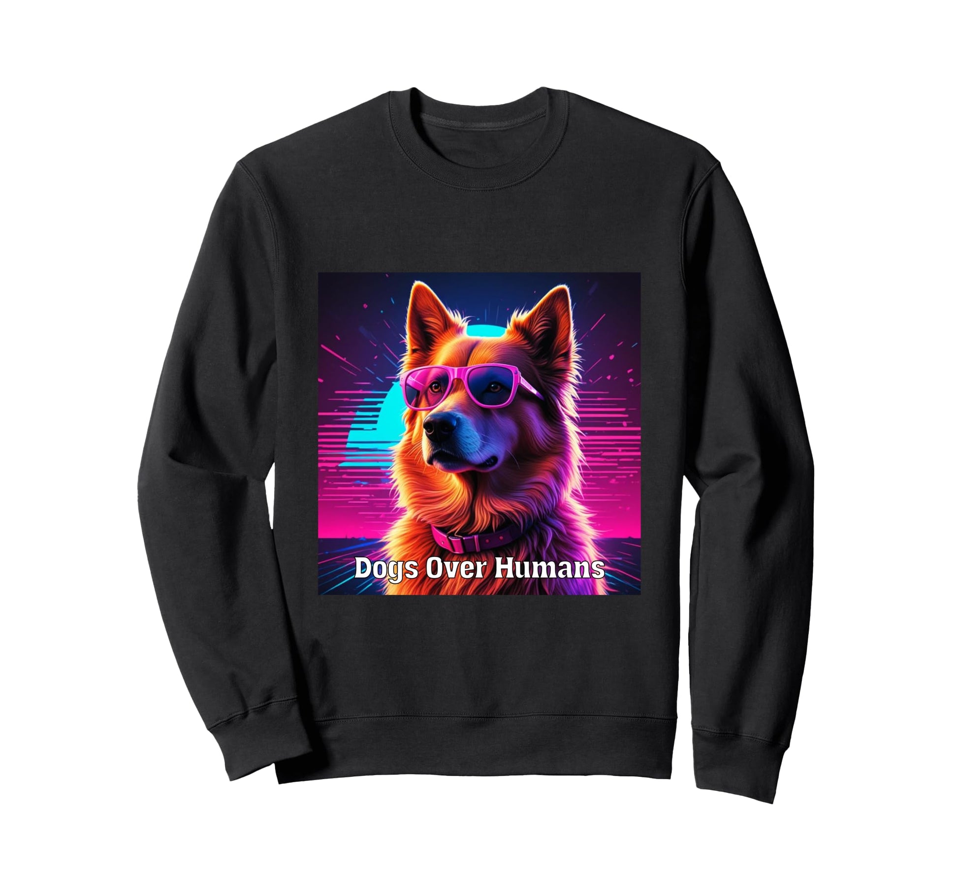 Vaporwave Aesthetic 80S 90S Funny Dog Sweatshirt - Trendy Graphic Unisex - T-Shirt, Sweatshirt, Hoodie