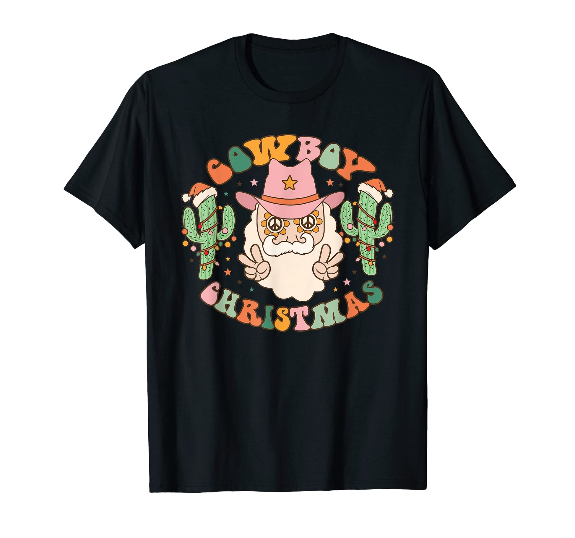 Groovy Cowboy Santa Claus Western T-Shirt - Unique Graphic for Adults - T-Shirt, Sweatshirt, Hoodie