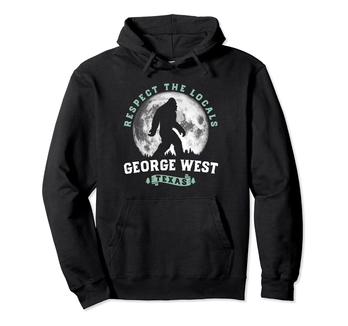 George West Texas Bigfoot Night Walk Hoodie - Custom Art Print Men Women - T-Shirt, Sweatshirt, Hoodie