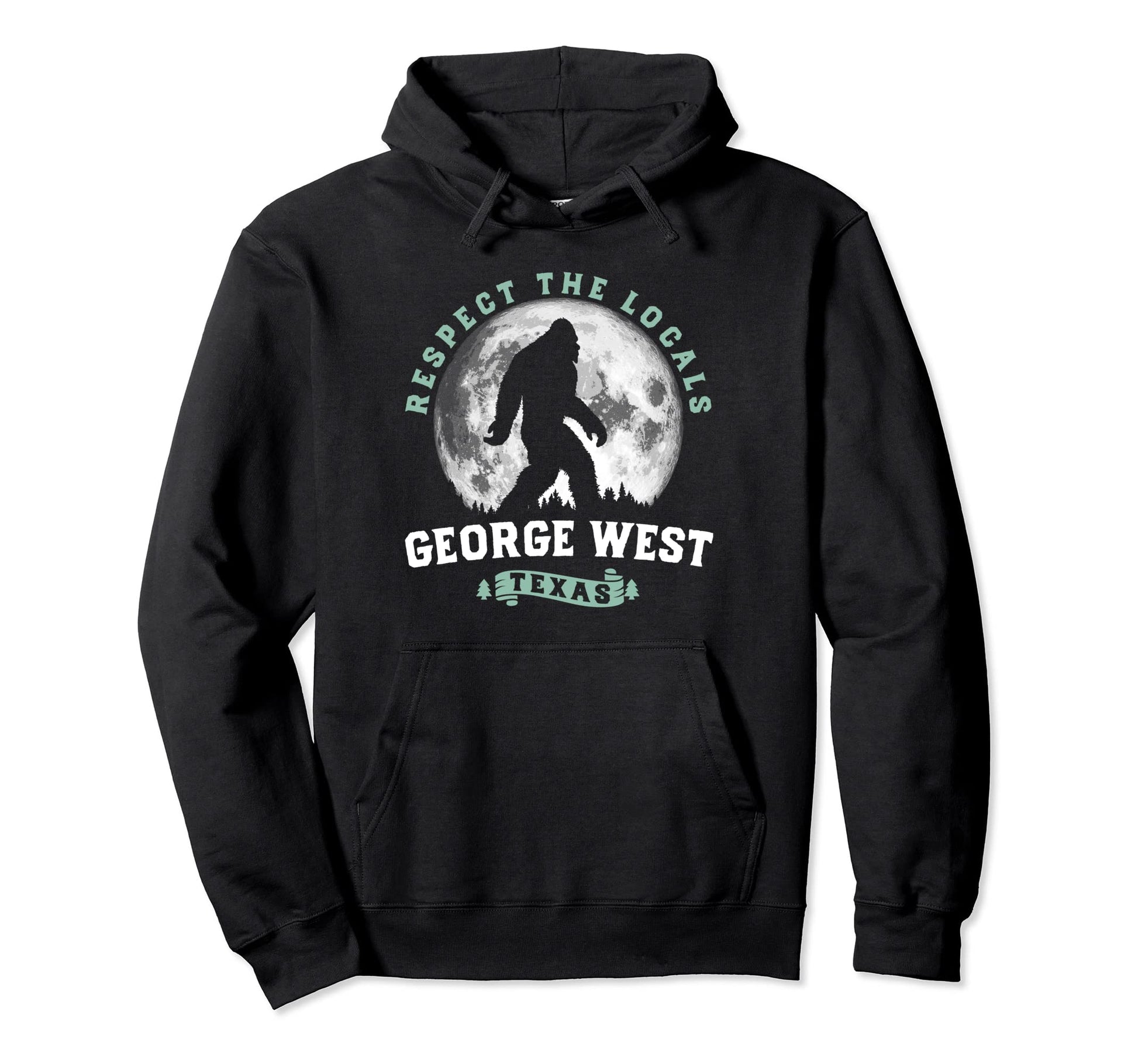 George West Texas Bigfoot Night Walk Hoodie - Custom Art Print Men Women - T-Shirt, Sweatshirt, Hoodie