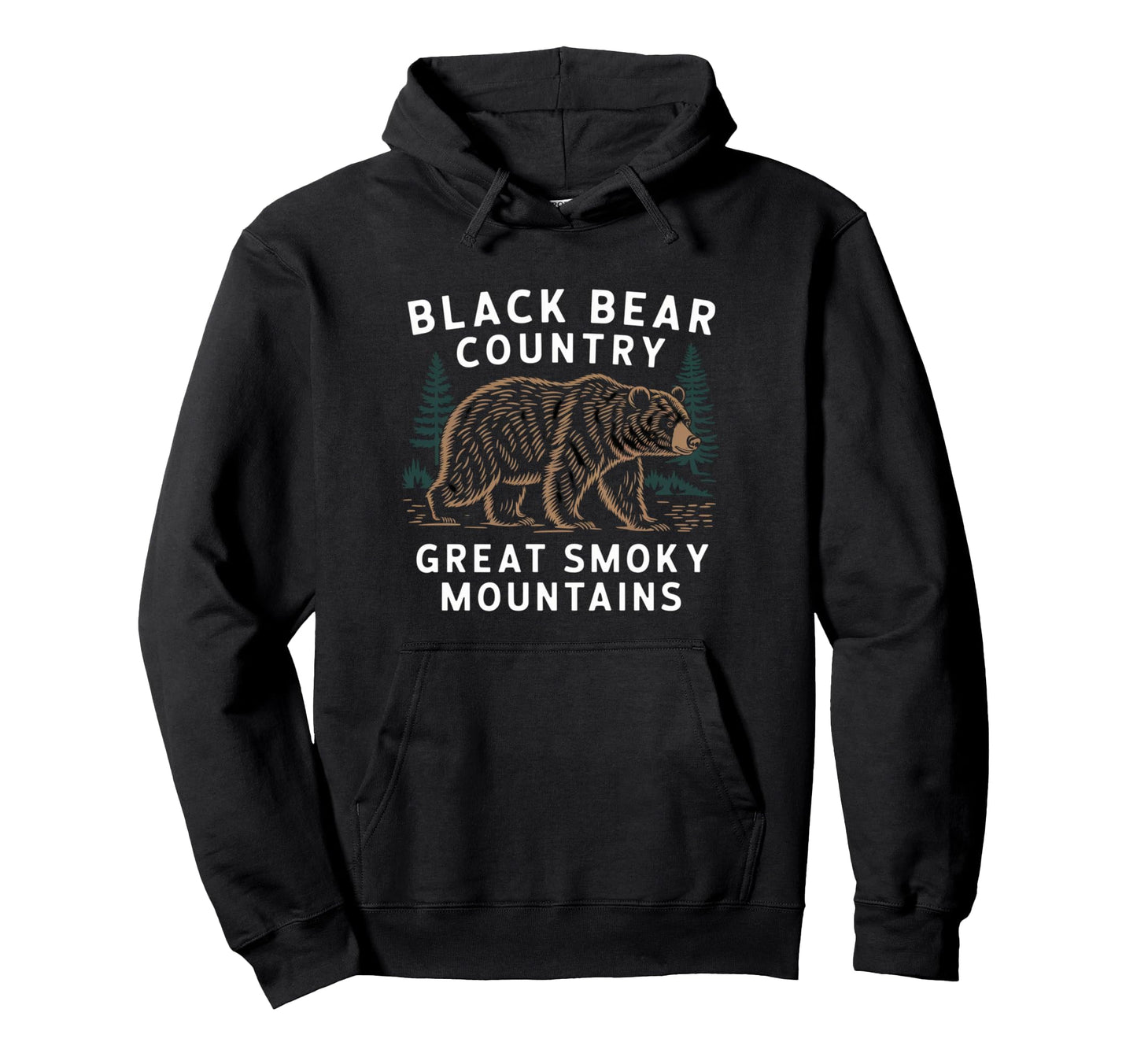 Black Bear Country Great Smoky Hoodie - Custom Art Print Men Women - T-Shirt, Sweatshirt, Hoodie