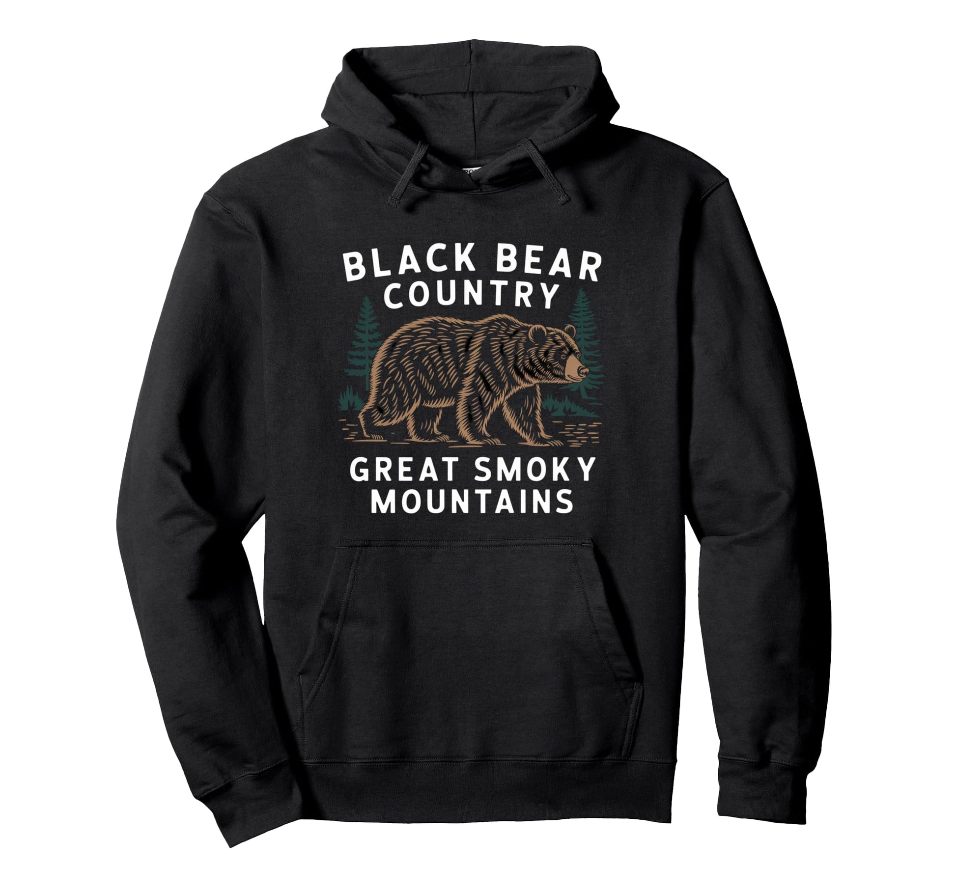 Black Bear Country Great Smoky Hoodie - Custom Art Print Men Women - T-Shirt, Sweatshirt, Hoodie