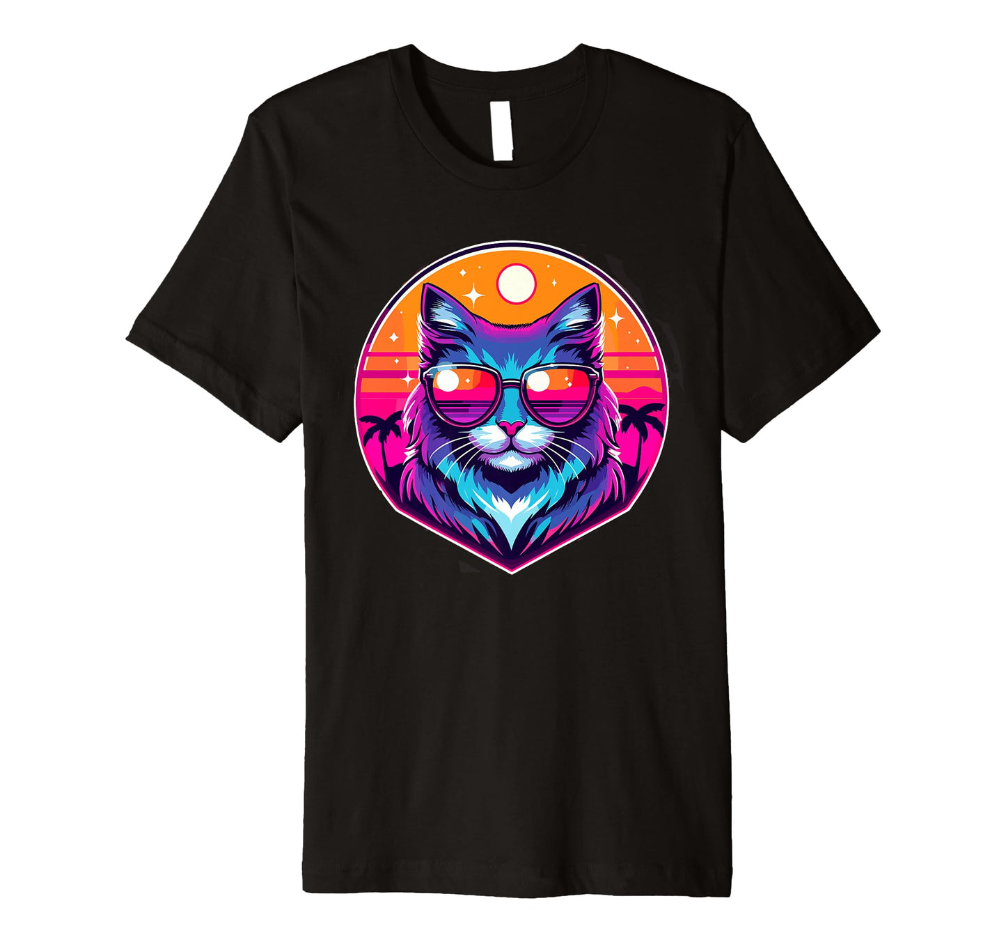 Vaporwave Cat Wearing Sunglasses Day T-Shirt - Streetwear Style Unisex - T-Shirt, Sweatshirt, Hoodie