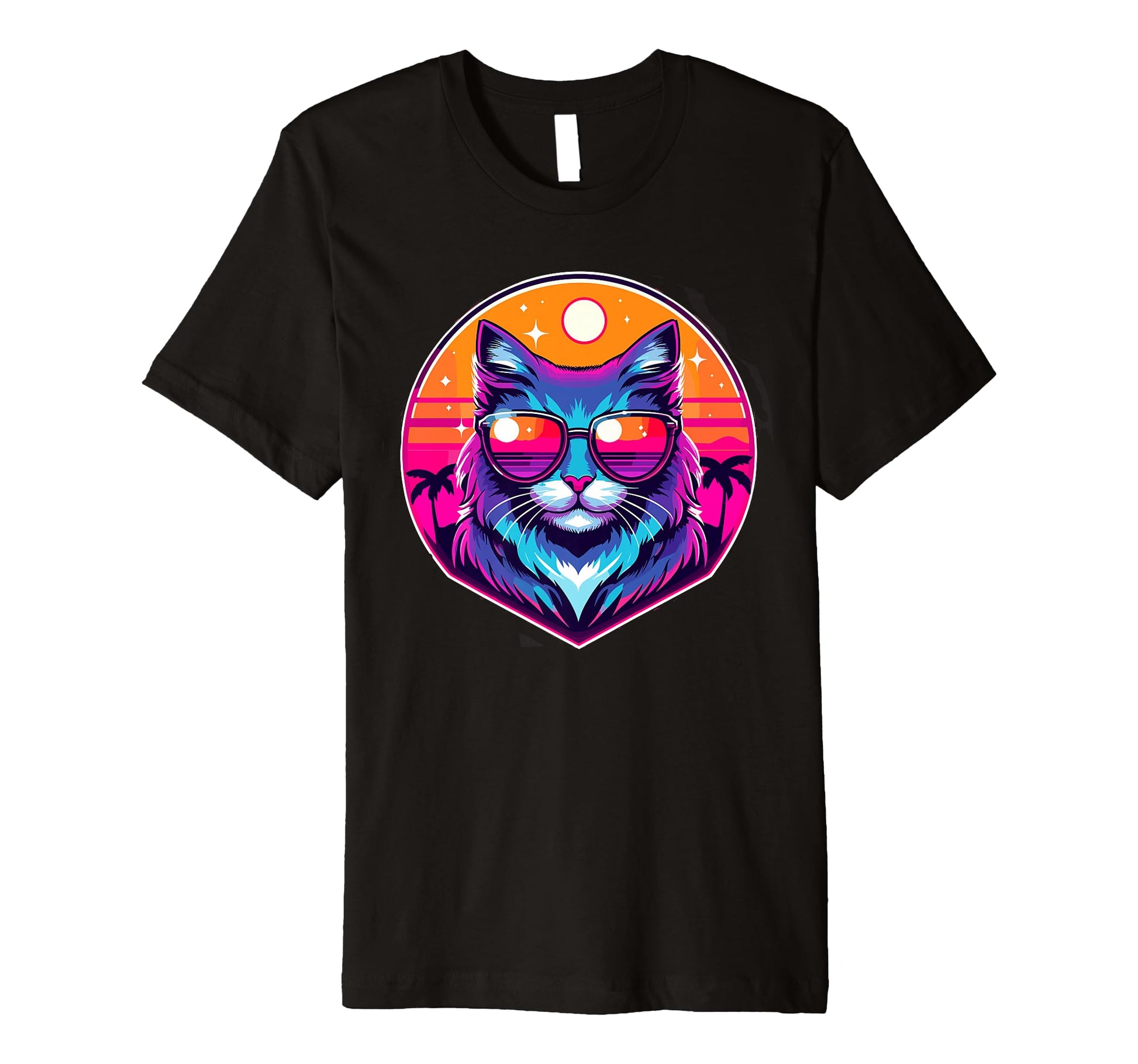 Vaporwave Cat Wearing Sunglasses Day T-Shirt - Streetwear Style Unisex - T-Shirt, Sweatshirt, Hoodie