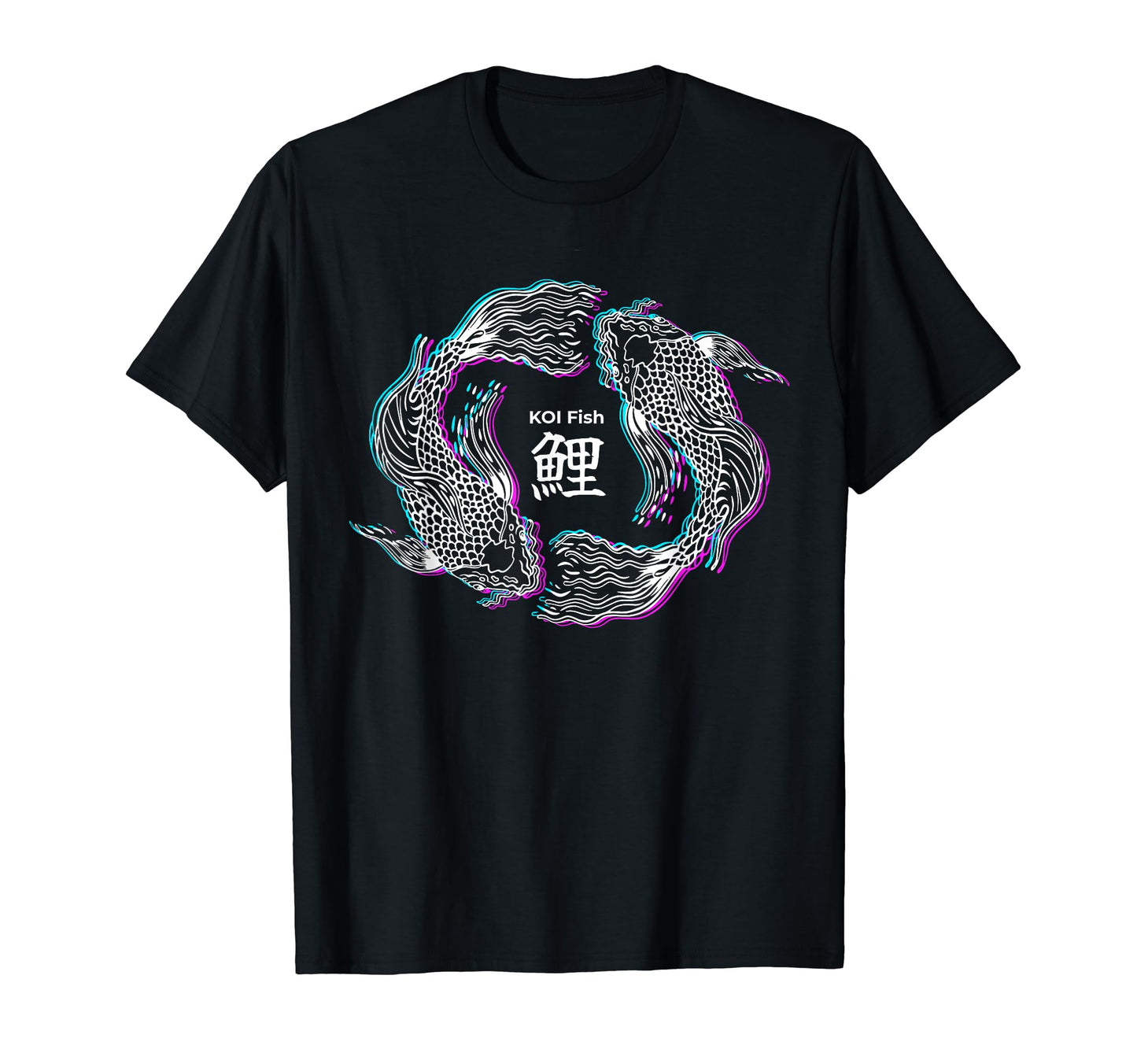 Glitch Effect Japanese Koi Fish T-Shirt - Fun Novelty Design for Adults - T-Shirt, Sweatshirt, Hoodie