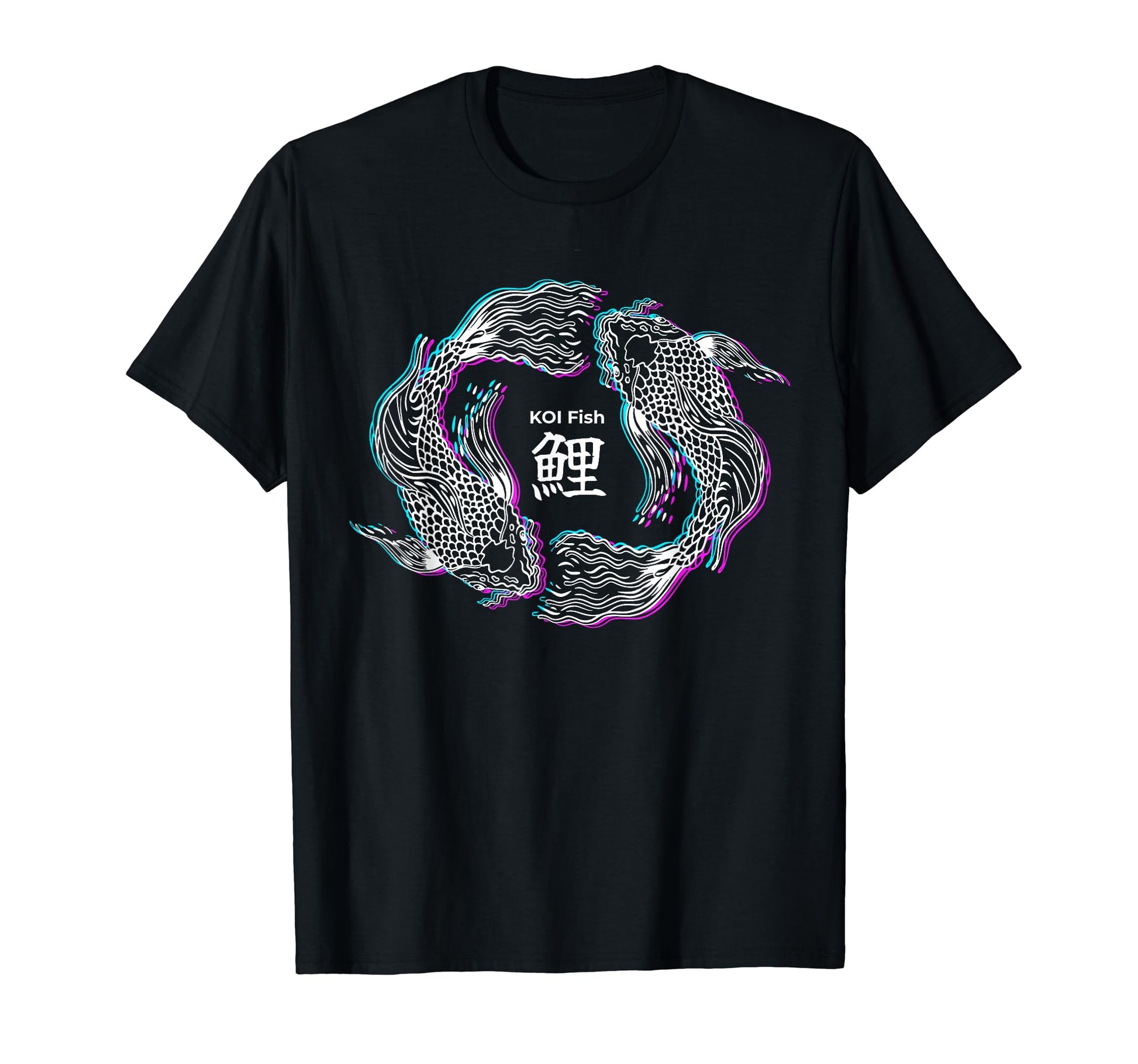 Glitch Effect Japanese Koi Fish T-Shirt - Fun Novelty Design for Adults - T-Shirt, Sweatshirt, Hoodie
