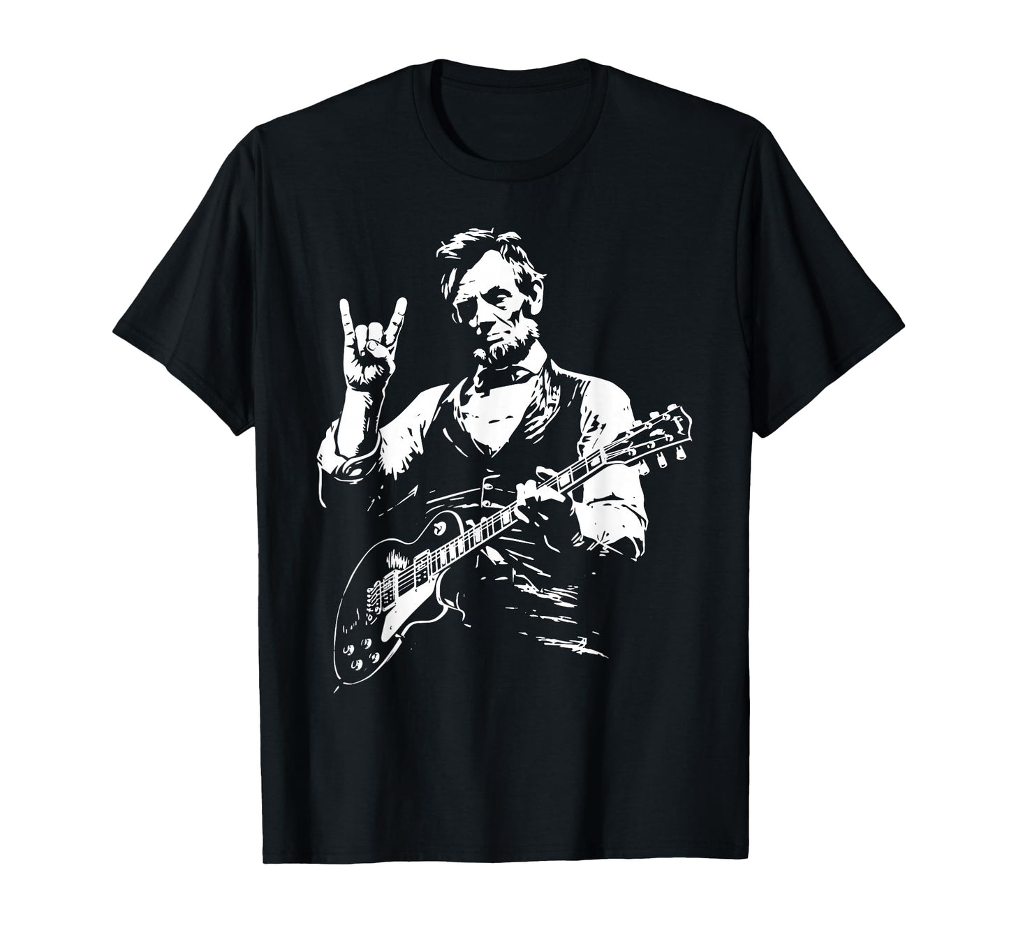 Us President Abraham Lincoln Playing Rock T-Shirt - Novelty Apparel Unisex - T-Shirt, Sweatshirt, Hoodie