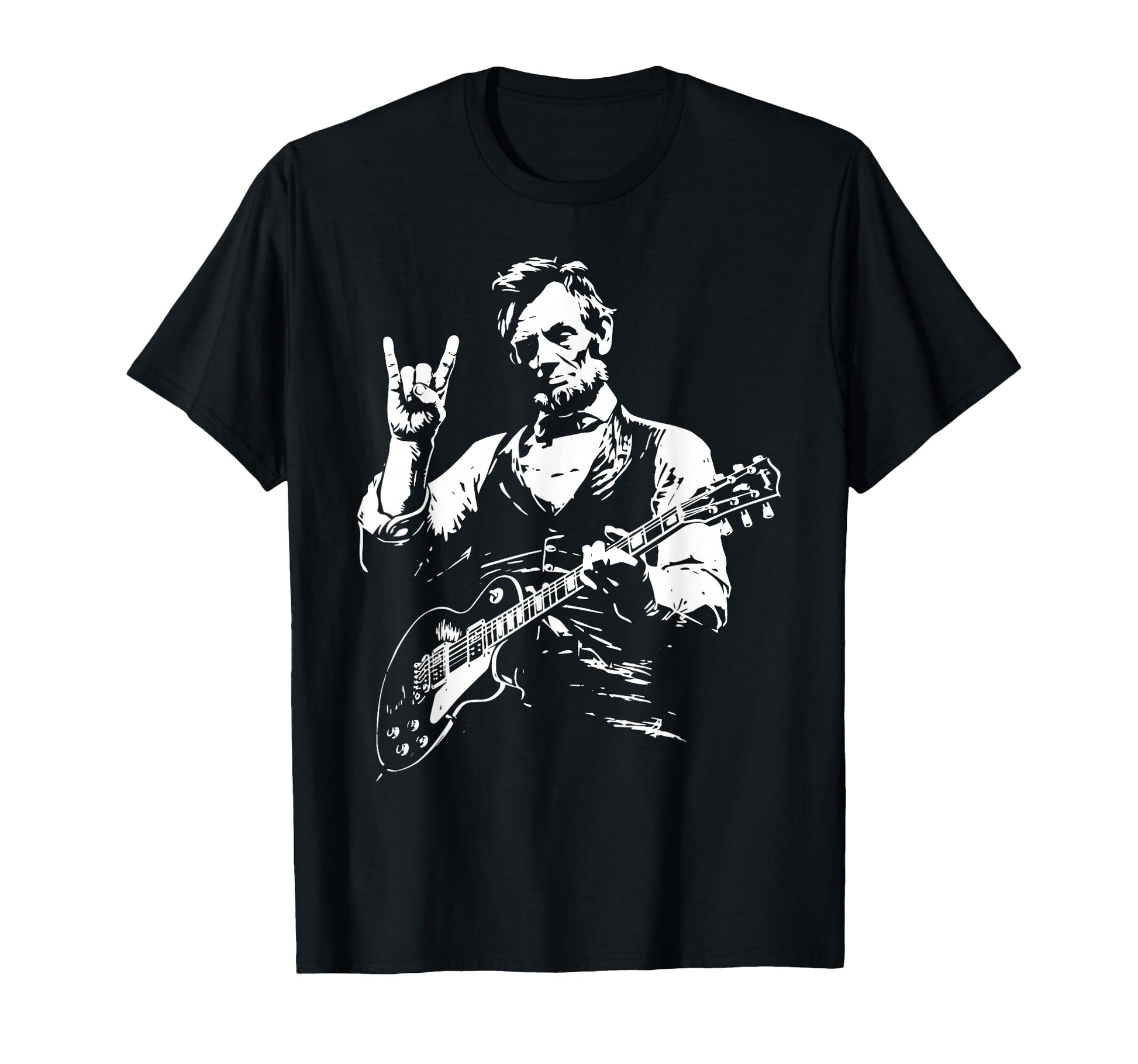 Us President Abraham Lincoln Playing Rock T-Shirt - Novelty Apparel Unisex - T-Shirt, Sweatshirt, Hoodie