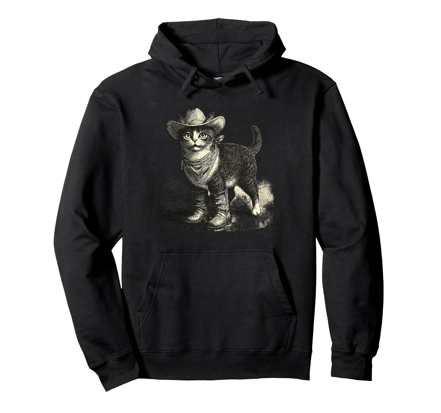 Western Country Cowgirl Funny Cowboy Cat Hoodie - Streetwear Style Unisex - T-Shirt, Sweatshirt, Hoodie