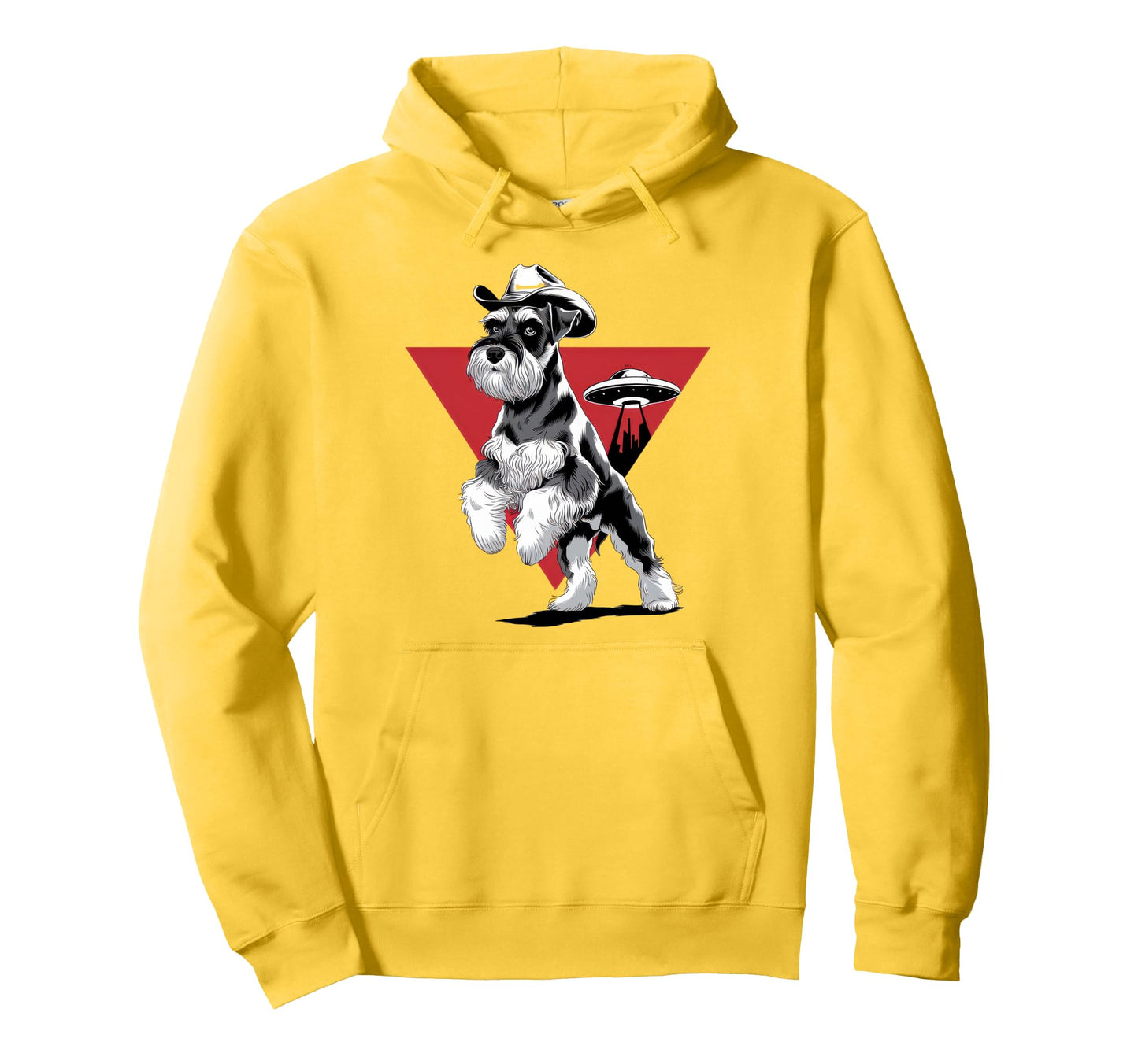 Schnauzer Schnauzer Ufo Western Hoodie - Fun Novelty Design Unisex - T-Shirt, Sweatshirt, Hoodie