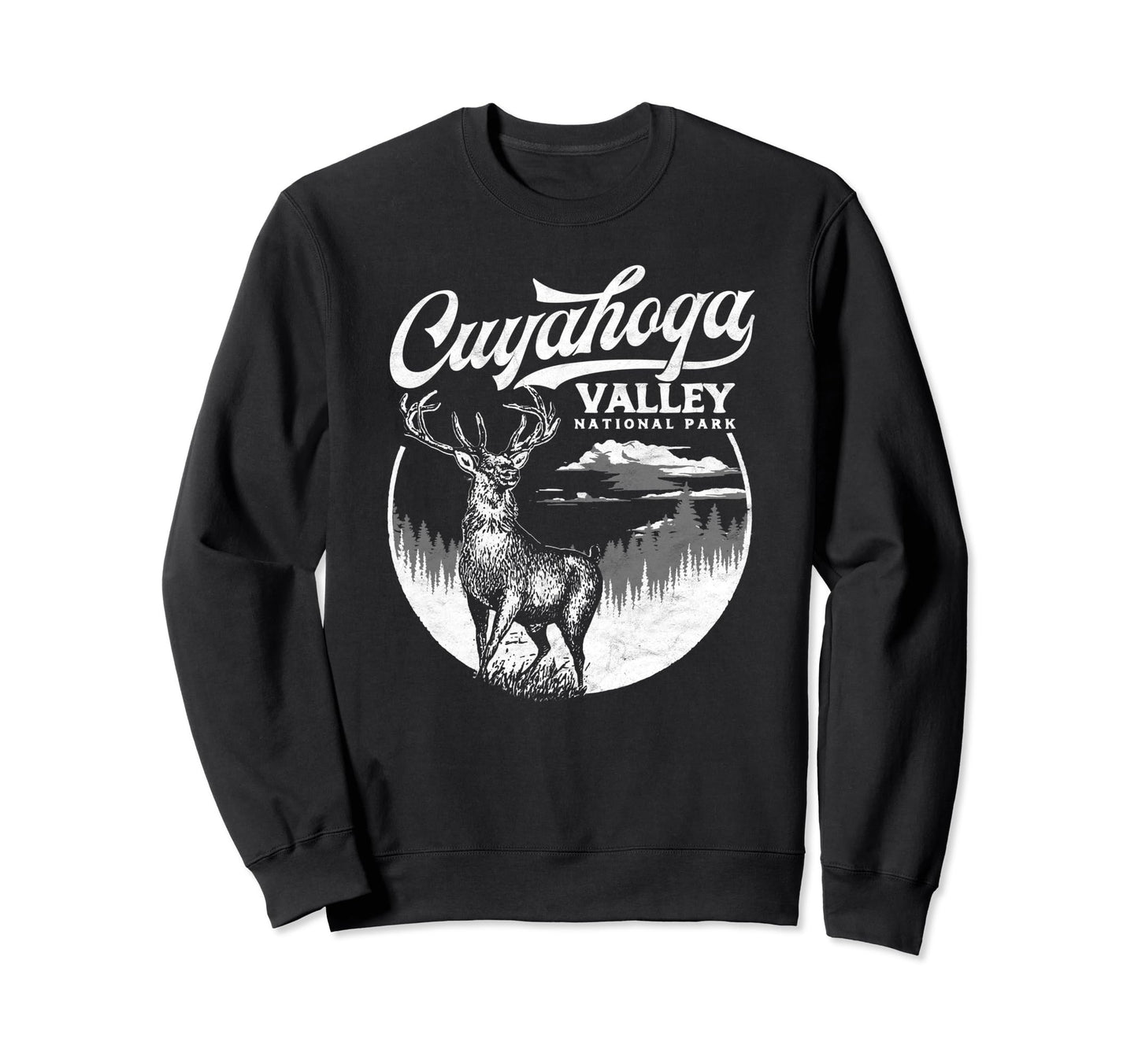 Cuyahoga Valley National Park Stag Sweatshirt - Trendy Graphic for Adults - T-Shirt, Sweatshirt, Hoodie