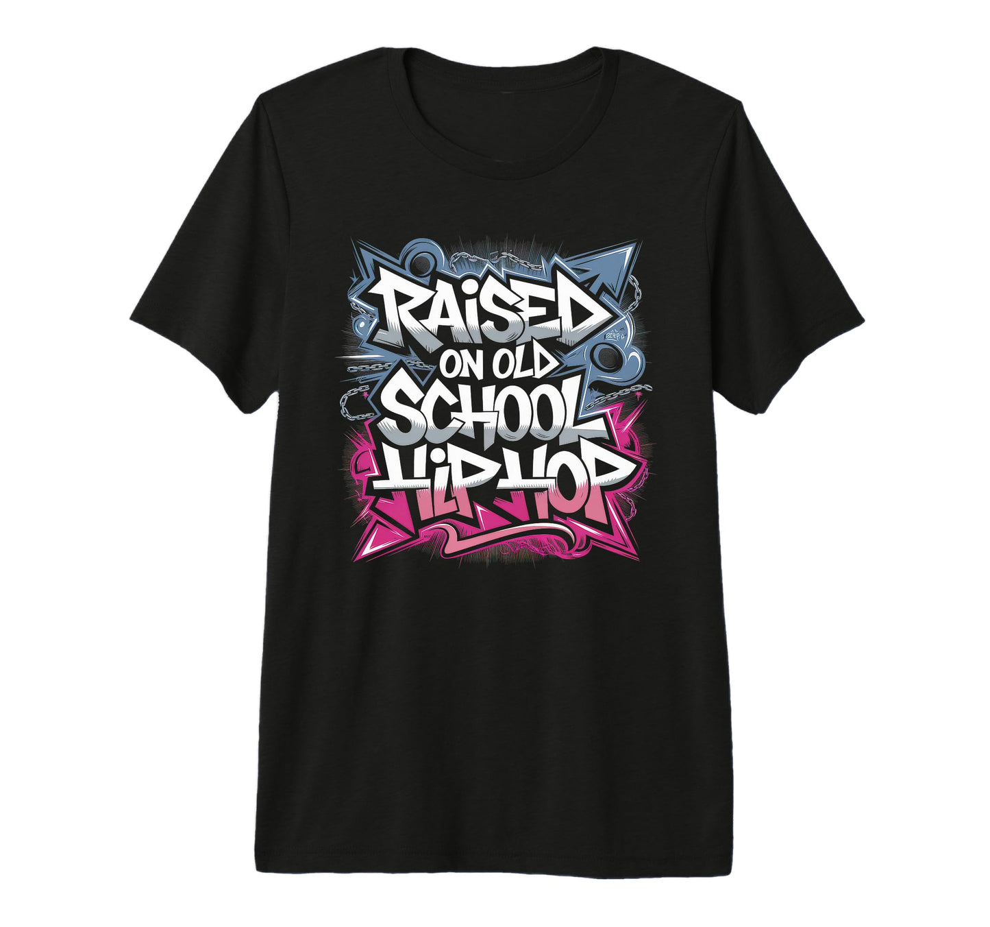 Raised Old School Hip Hop Cassette T-Shirt - Aesthetic Graphic for Adults - T-Shirt, Sweatshirt, Hoodie