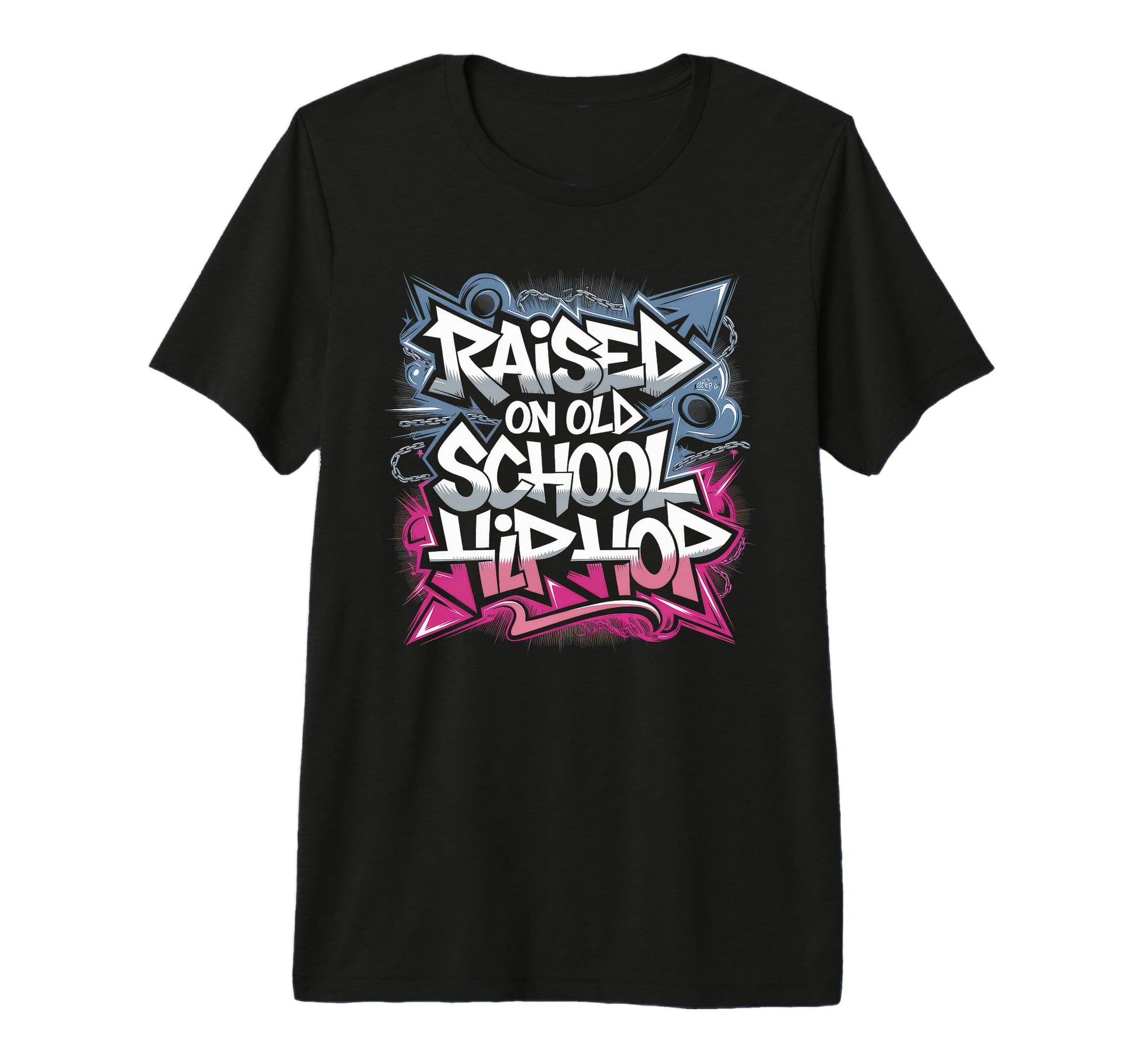 Raised Old School Hip Hop Cassette T-Shirt - Aesthetic Graphic for Adults - T-Shirt, Sweatshirt, Hoodie
