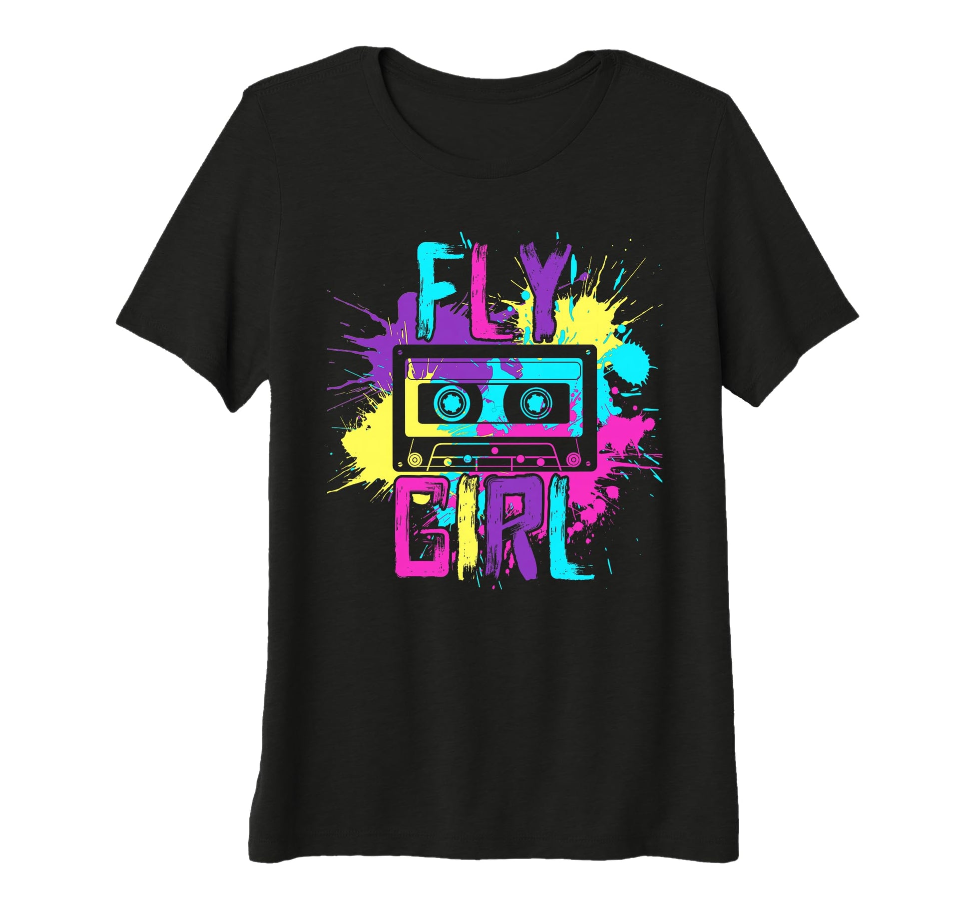 Womens Fly Hip Hop 80S 90S Cassette B T-Shirt - Novelty Apparel for Adults - T-Shirt, Sweatshirt, Hoodie