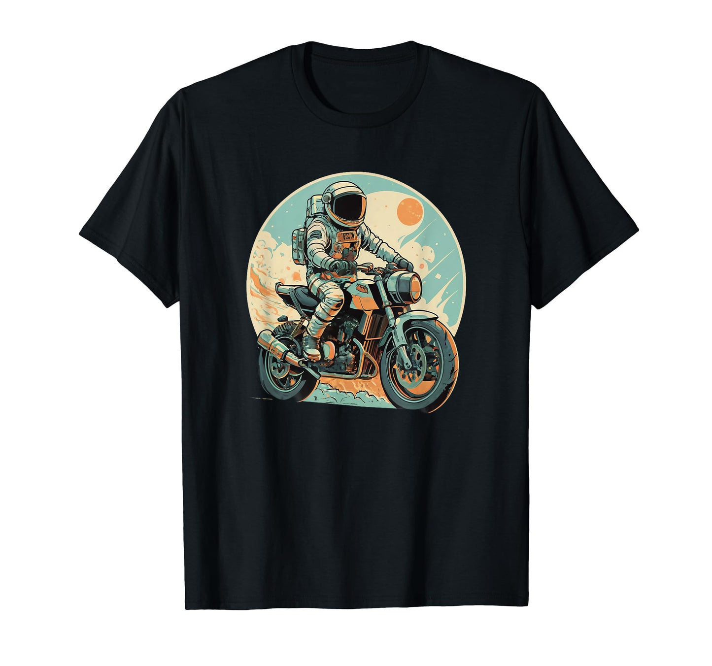 Astronaut Riding Motorcycle Space T-Shirt - Aesthetic Graphic for Adults - T-Shirt, Sweatshirt, Hoodie