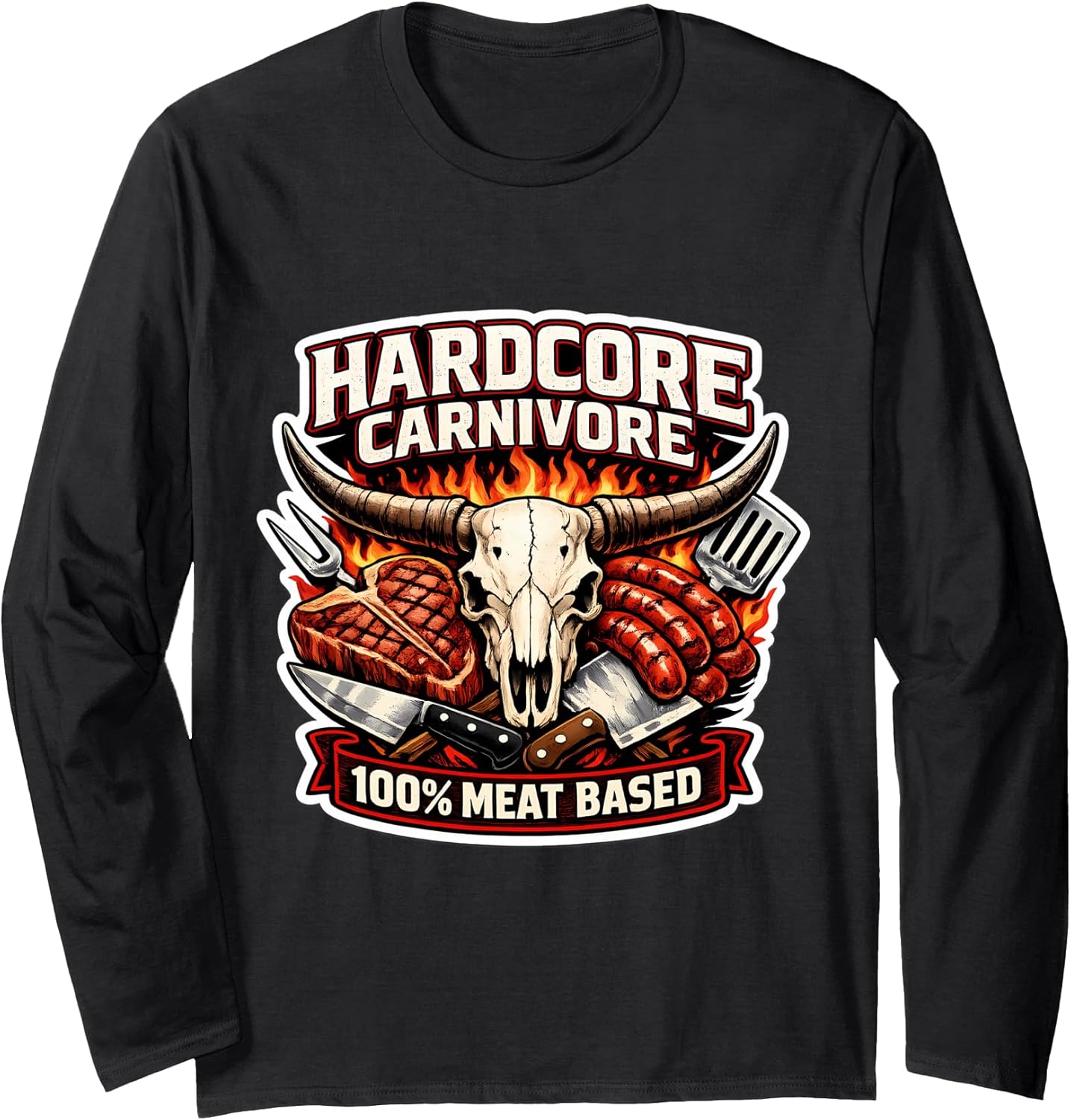 Hardcore Carnivore 100% Meat Based Diet Merch - Adult & Kids T-Shirts, Sweatshirts & Hoodies apparel design preview 1