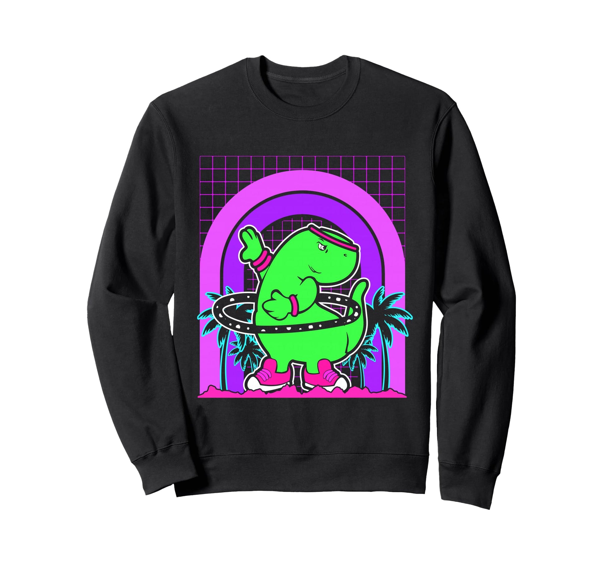 Aesthetic Vaporwave Outfits Dinosaur Sweatshirt - Graphic Print Unisex - T-Shirt, Sweatshirt, Hoodie