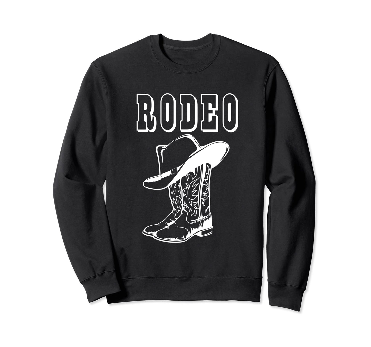 Rodeo Cowboy Boots Hat Country Sweatshirt - Minimalist Print Men Women - T-Shirt, Sweatshirt, Hoodie