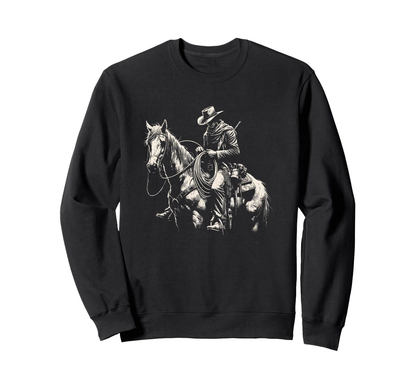 Cowboy Dark Western Art Sweatshirt - Fun Novelty Design Unisex - T-Shirt, Sweatshirt, Hoodie
