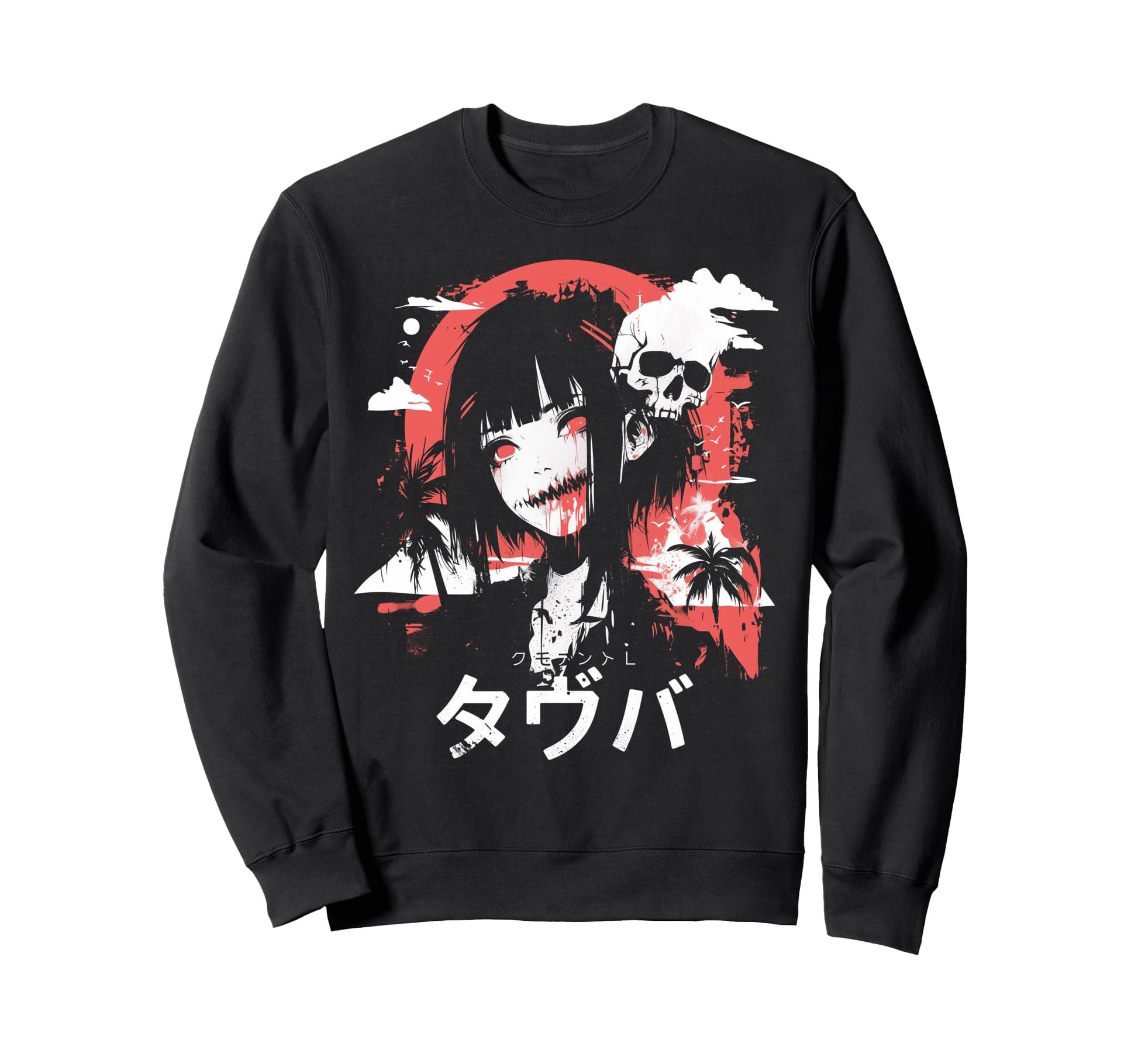 Goth Grunge Demon Anime Waifu Sweatshirt - Custom Art Print for Adults - T-Shirt, Sweatshirt, Hoodie