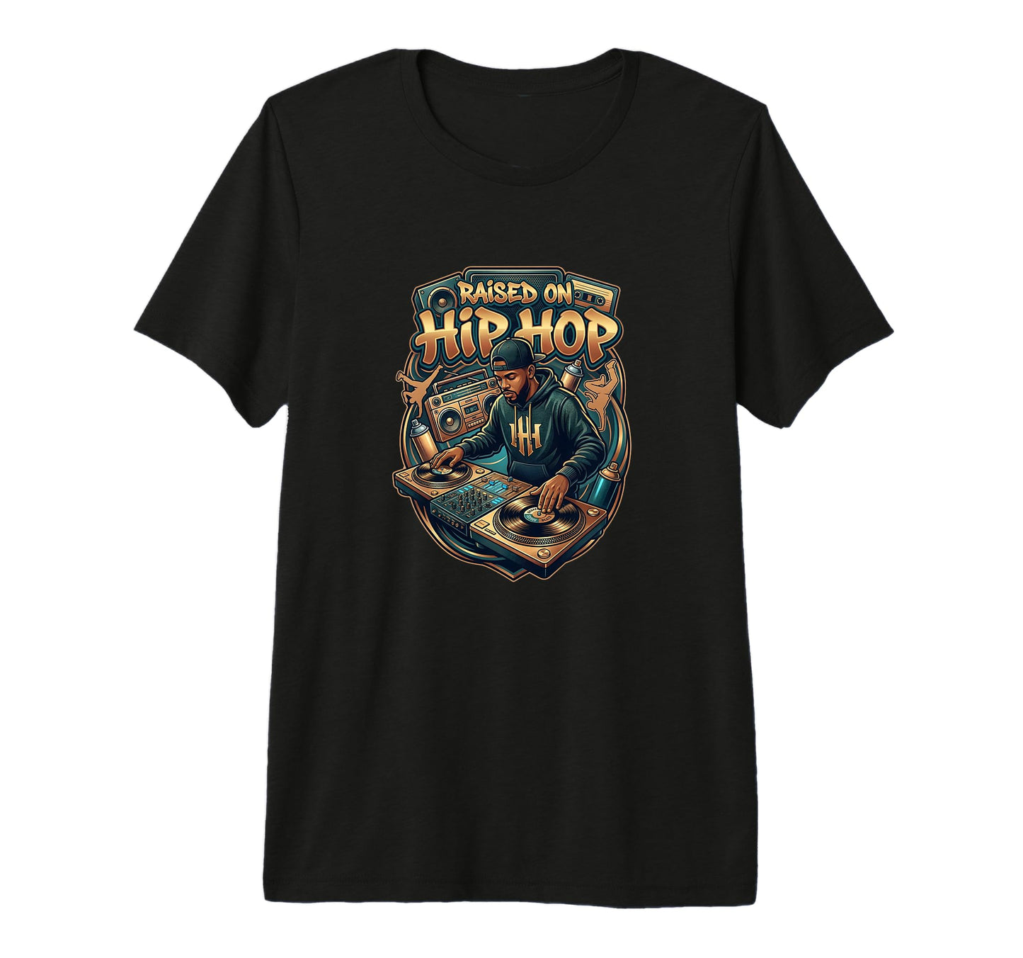 Raised Hip Hop Old School Rap Tri Blend T-Shirt - Minimalist Print Unisex - T-Shirt, Sweatshirt, Hoodie
