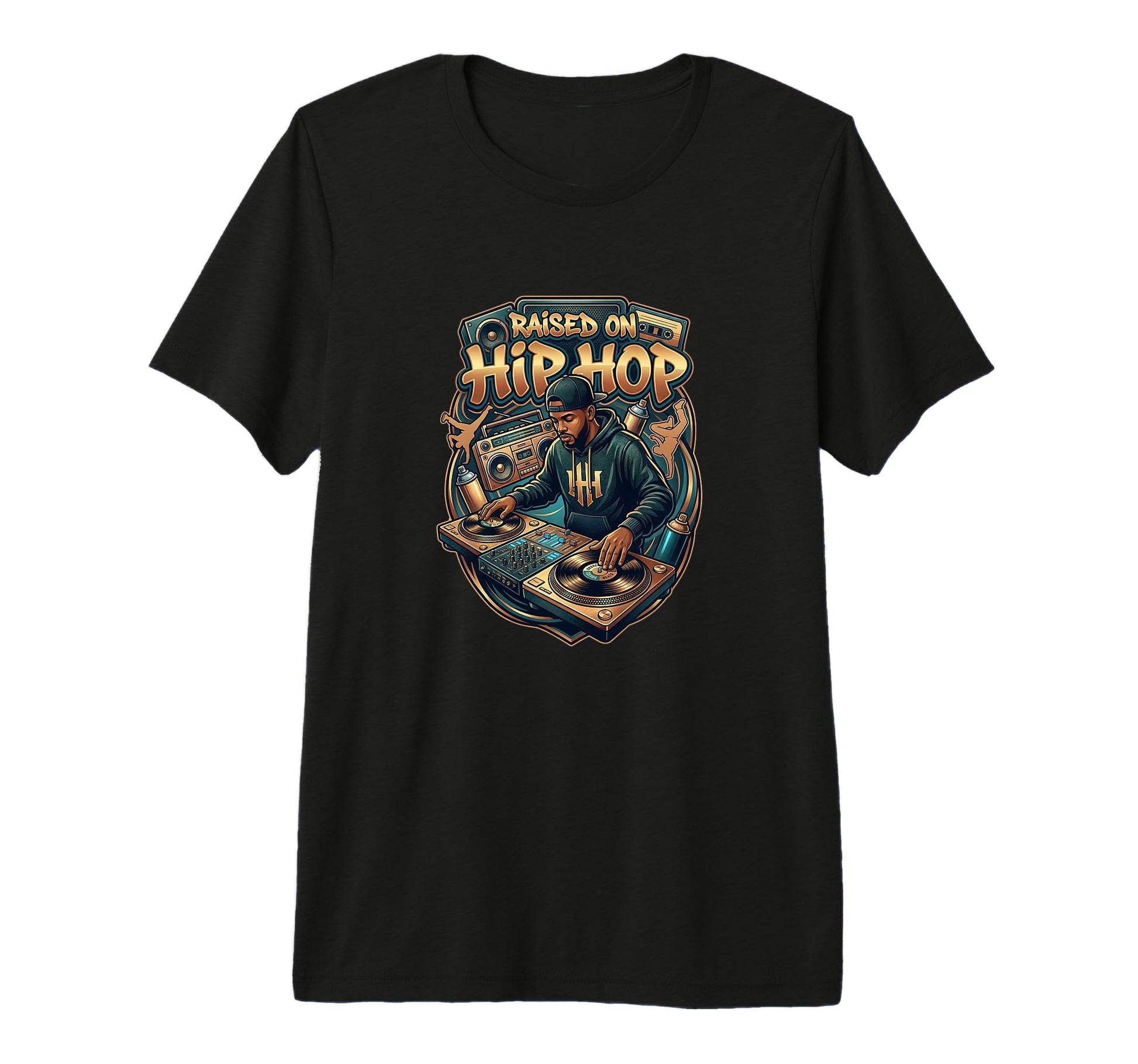 Raised Hip Hop Old School Rap Tri Blend T-Shirt - Minimalist Print Unisex - T-Shirt, Sweatshirt, Hoodie