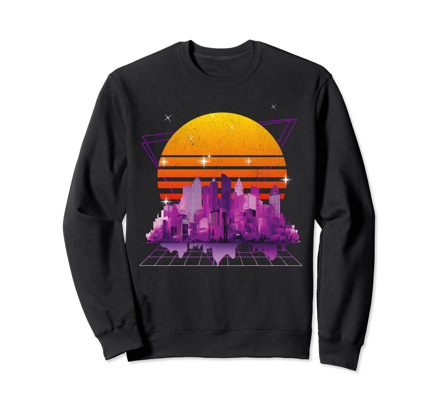 Synthwave Vaporwave Sunset City Sweatshirt - Streetwear Style Men Women - T-Shirt, Sweatshirt, Hoodie