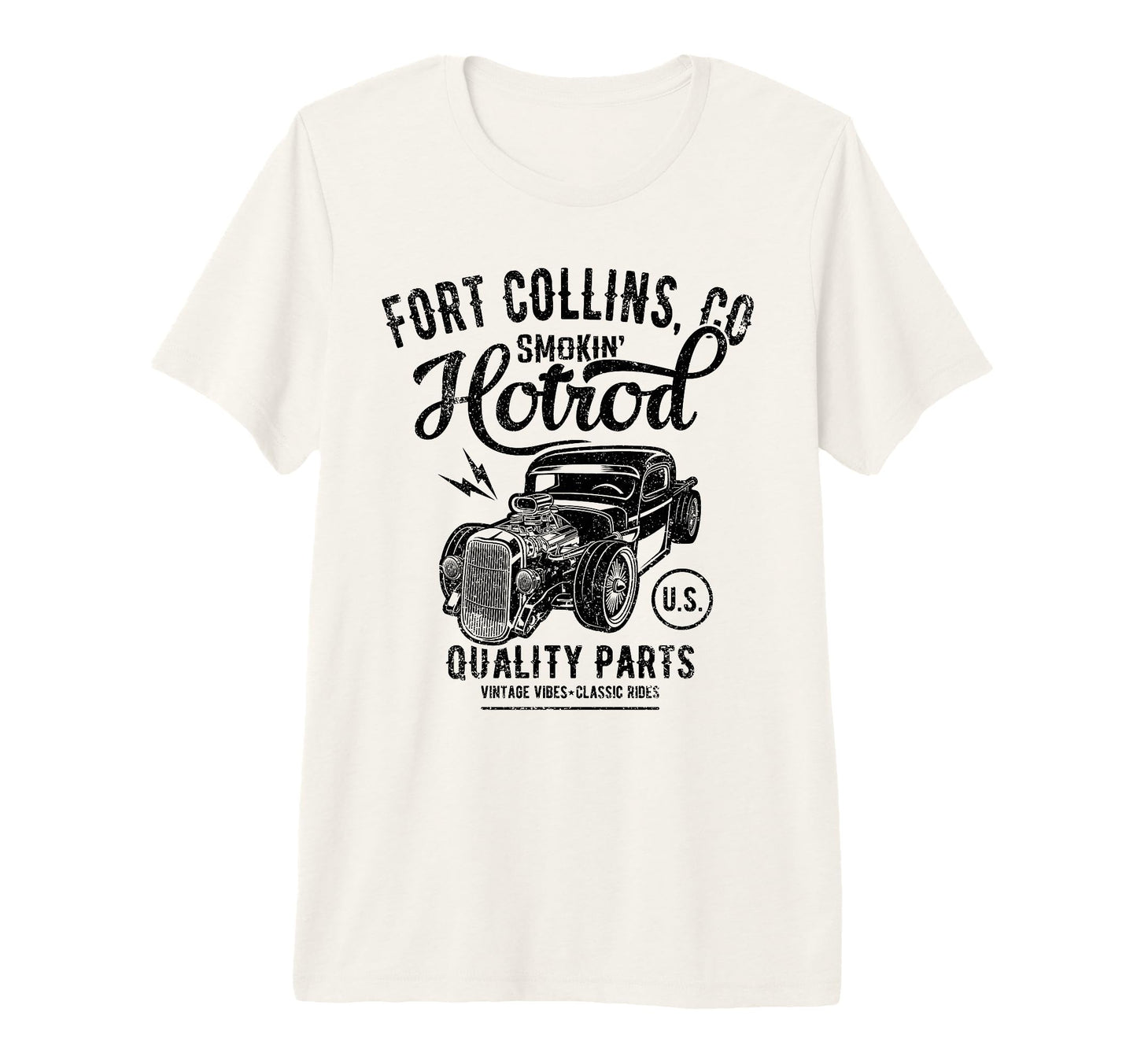 Fort Collins Colorado Usa Hotrod Car T-Shirt - Custom Art Print Men Women - T-Shirt, Sweatshirt, Hoodie