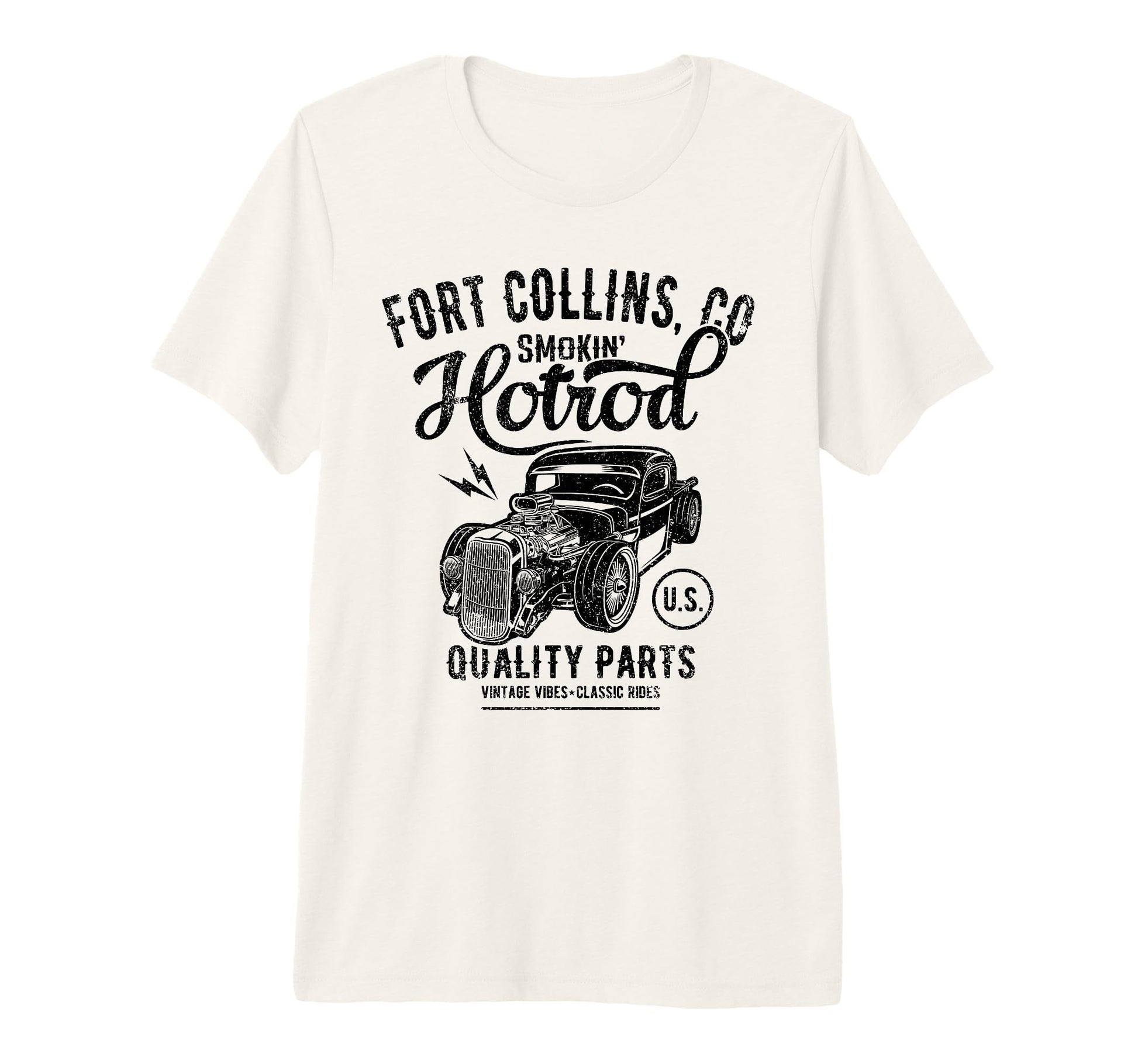 Fort Collins Colorado Usa Hotrod Car T-Shirt - Custom Art Print Men Women - T-Shirt, Sweatshirt, Hoodie