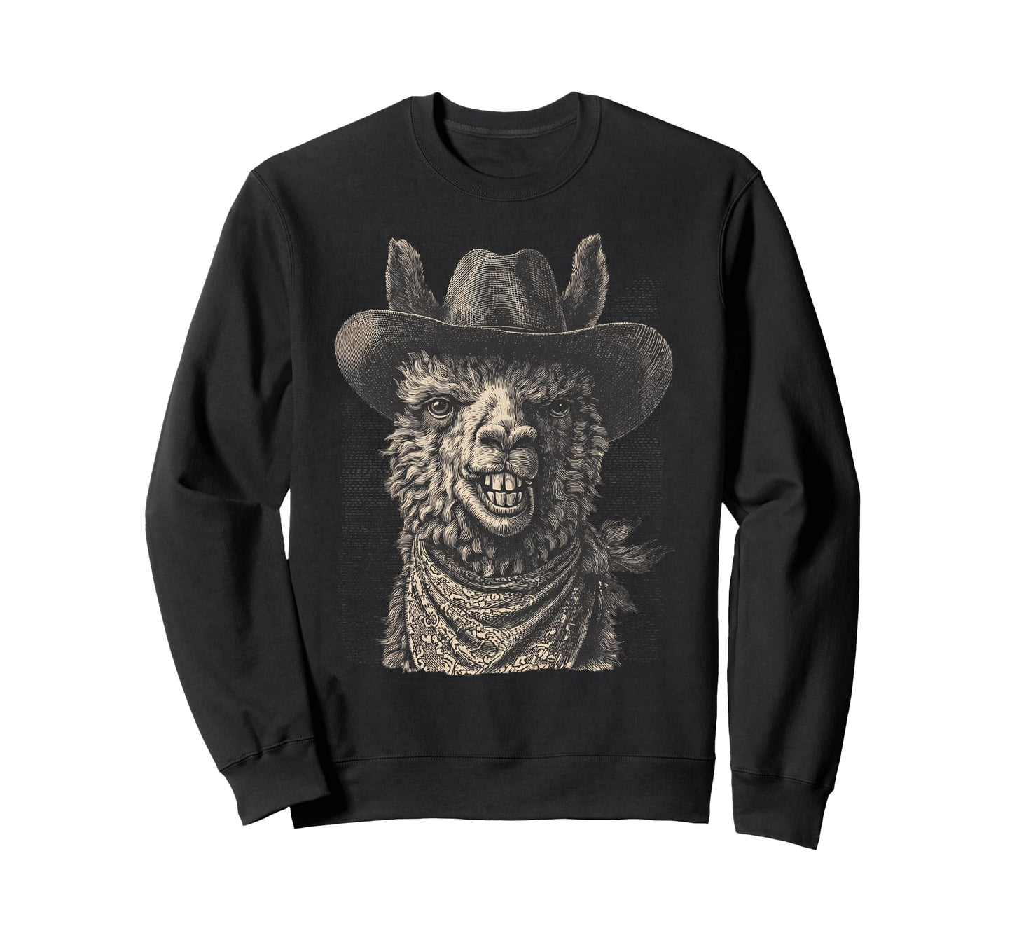Llama Cowboy Rodeo Cowgirl Sweatshirt - Custom Art Print for Adults - T-Shirt, Sweatshirt, Hoodie