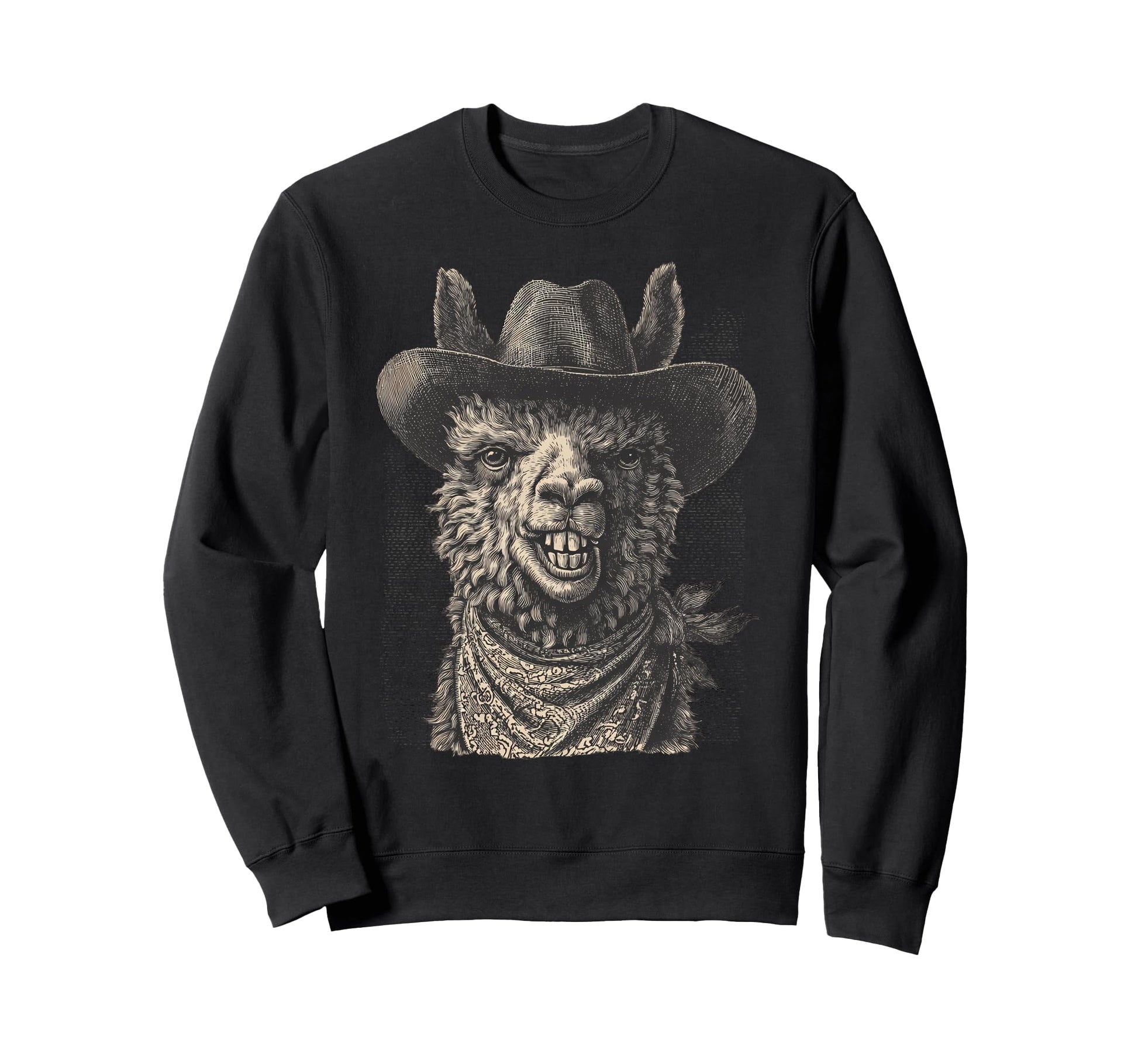 Llama Cowboy Rodeo Cowgirl Sweatshirt - Custom Art Print for Adults - T-Shirt, Sweatshirt, Hoodie