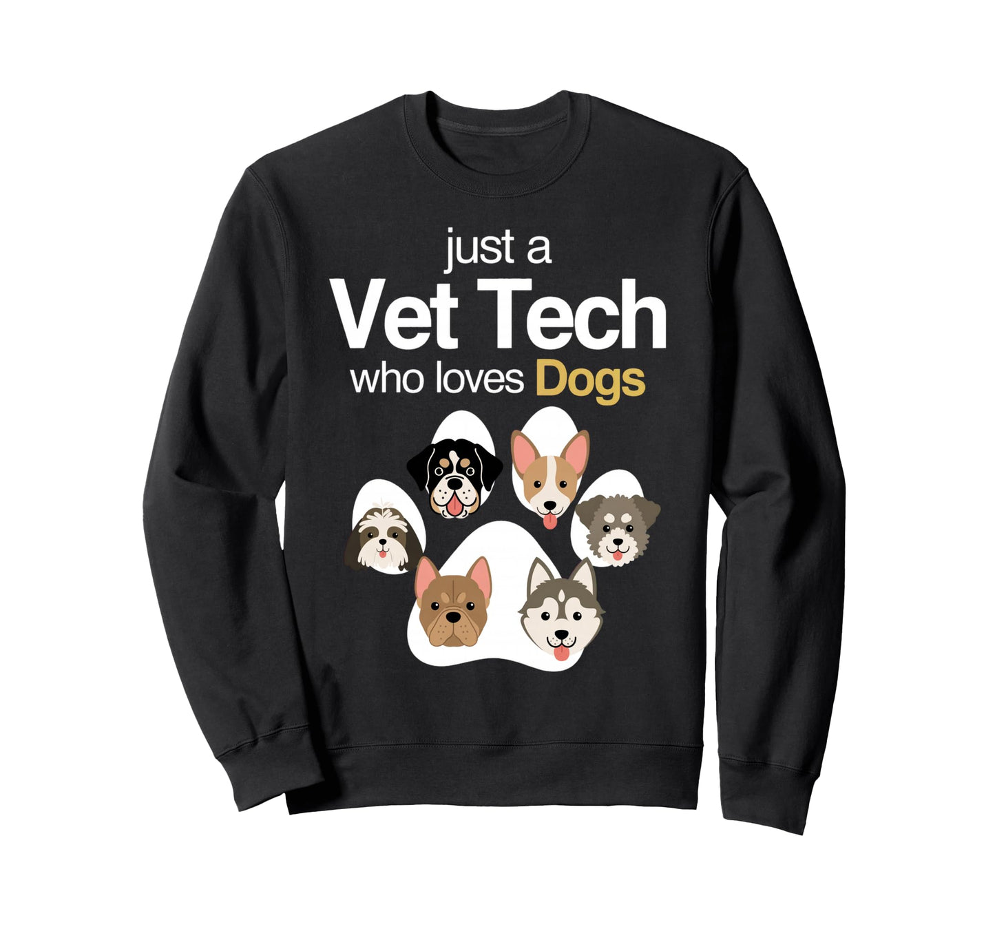 Vet Tech Who Loves Dogs Rainbow Dog Sweatshirt - Graphic Print for Adults - T-Shirt, Sweatshirt, Hoodie