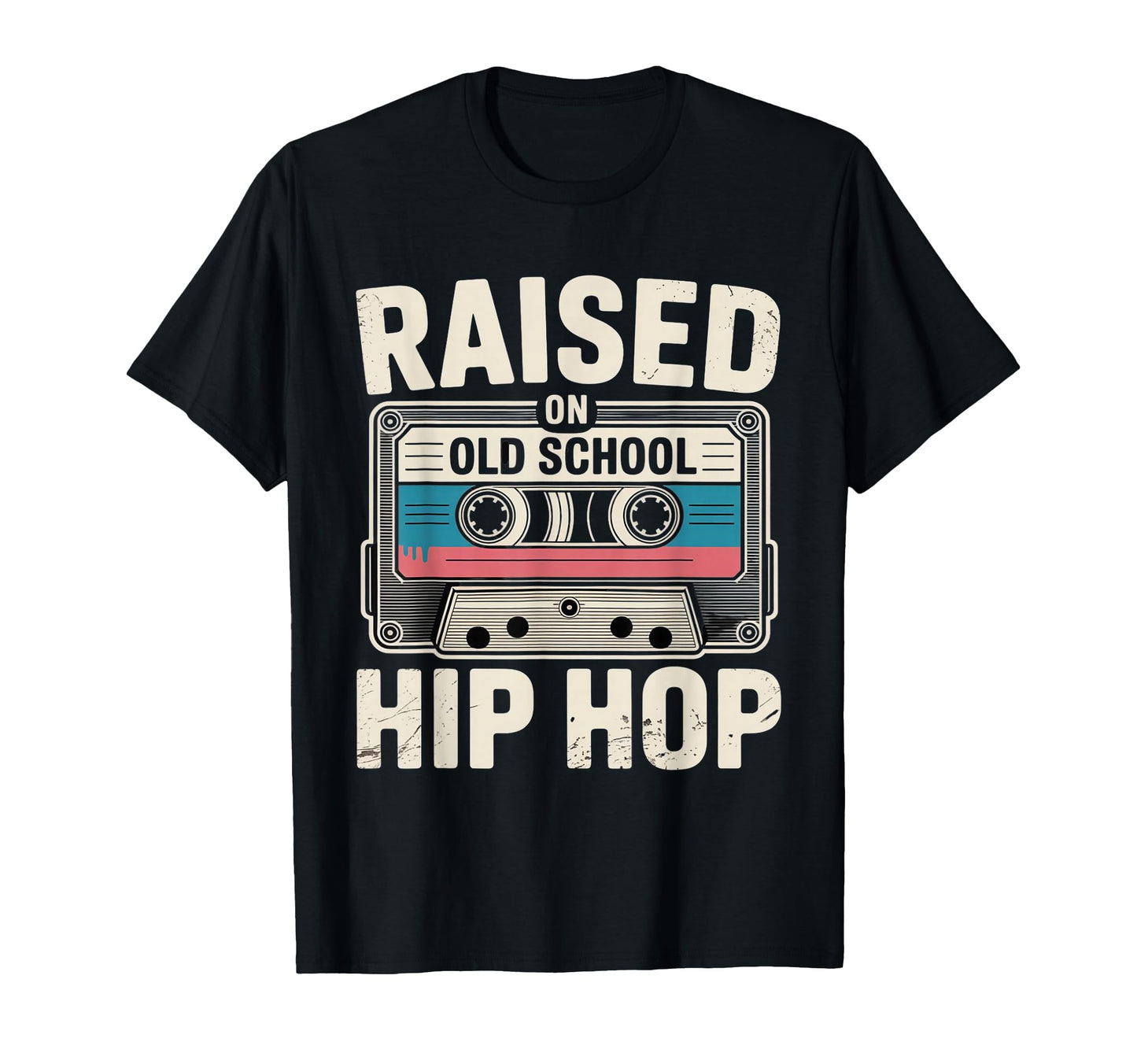 Raised Old School Hip Hop Music Lover T-Shirt - Minimalist Print for Adults - T-Shirt, Sweatshirt, Hoodie