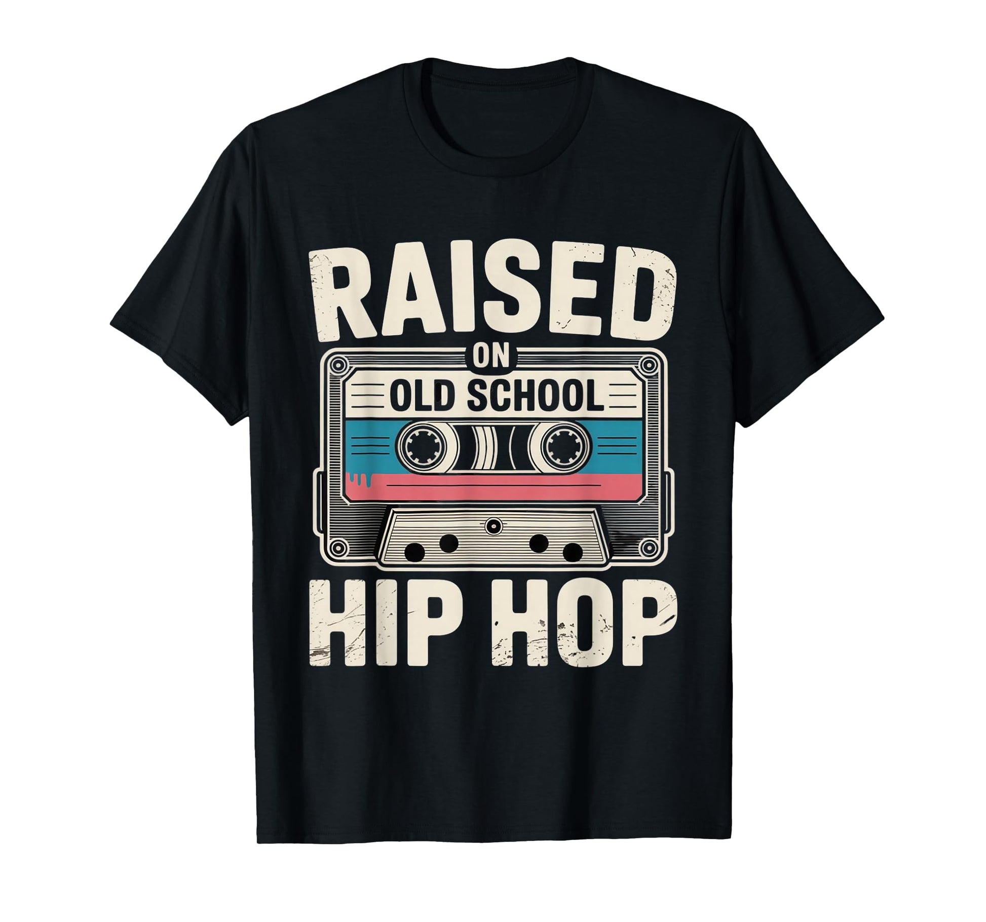 Raised Old School Hip Hop Music Lover T-Shirt - Minimalist Print for Adults - T-Shirt, Sweatshirt, Hoodie