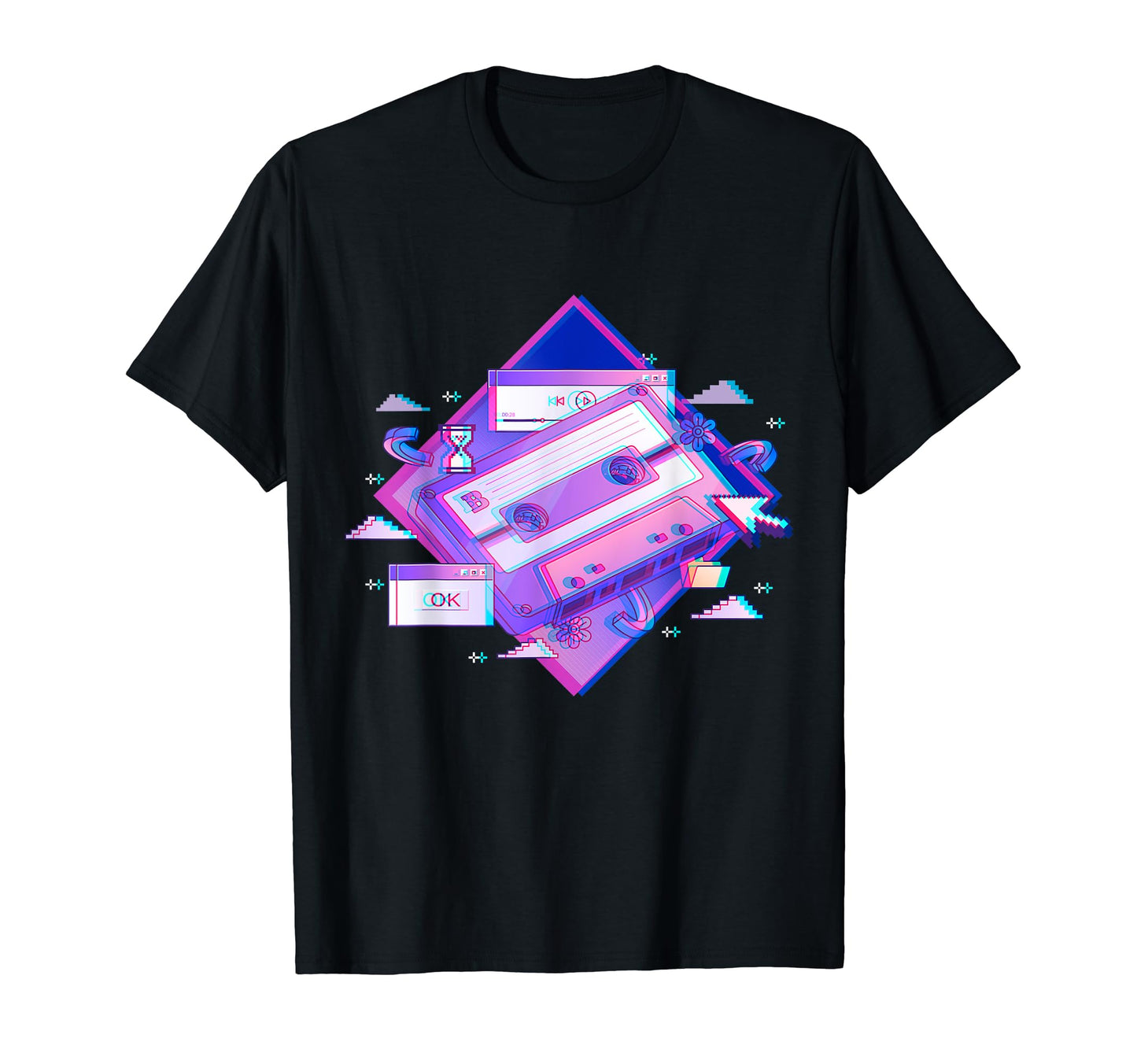 Japan Glitch Cassette Aesthetic T-Shirt - Novelty Apparel for Adults - T-Shirt, Sweatshirt, Hoodie