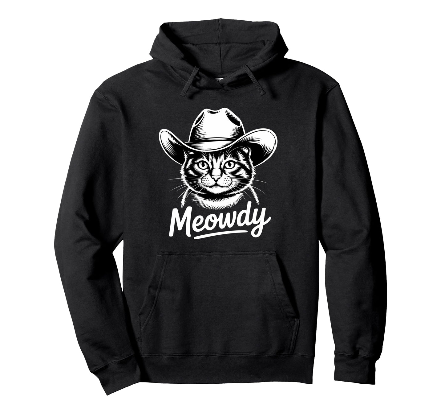 Meowdy Cat Funny Western Country Cowboy Hoodie - Novelty Apparel Men Women - T-Shirt, Sweatshirt, Hoodie