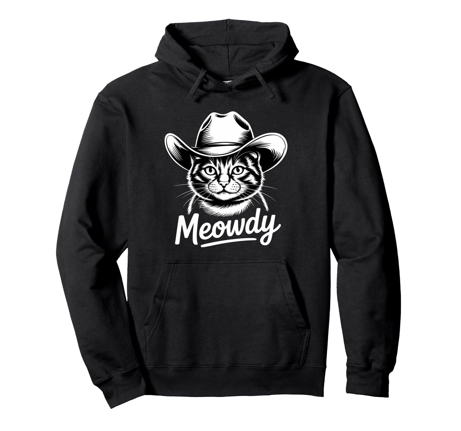 Meowdy Cat Funny Western Country Cowboy Hoodie - Novelty Apparel Men Women - T-Shirt, Sweatshirt, Hoodie