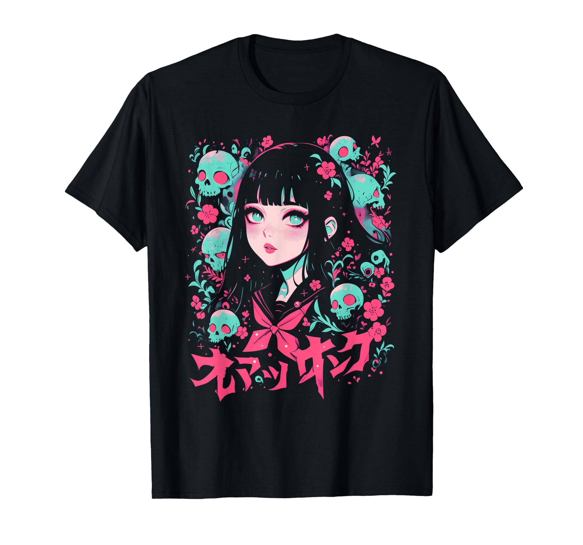 Goth Grunge Demon Anime Waifu T-Shirt - Aesthetic Graphic for Adults - T-Shirt, Sweatshirt, Hoodie