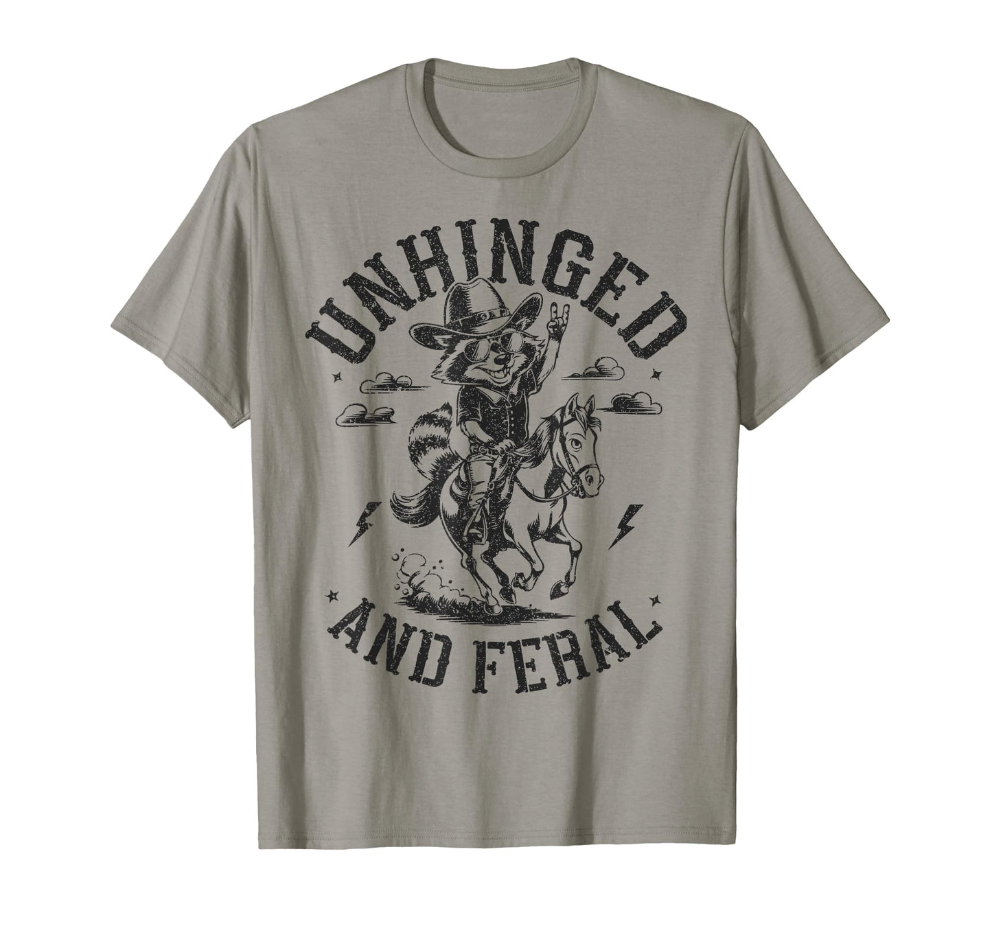 Unhinged And Feral Cowboy Raccoon T-Shirt - Custom Art Print for Adults - T-Shirt, Sweatshirt, Hoodie