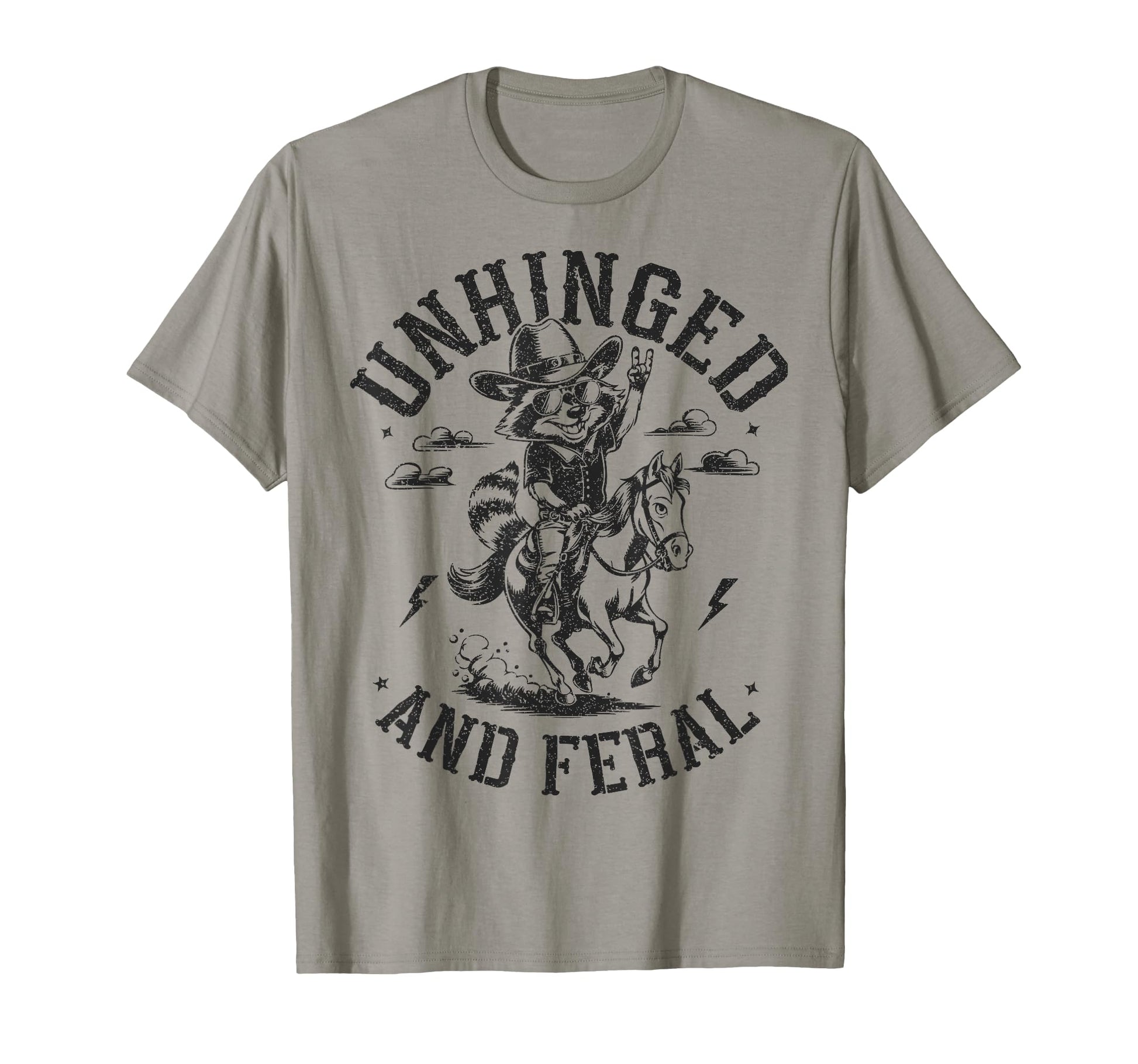 Unhinged And Feral Cowboy Raccoon T-Shirt - Custom Art Print for Adults - T-Shirt, Sweatshirt, Hoodie